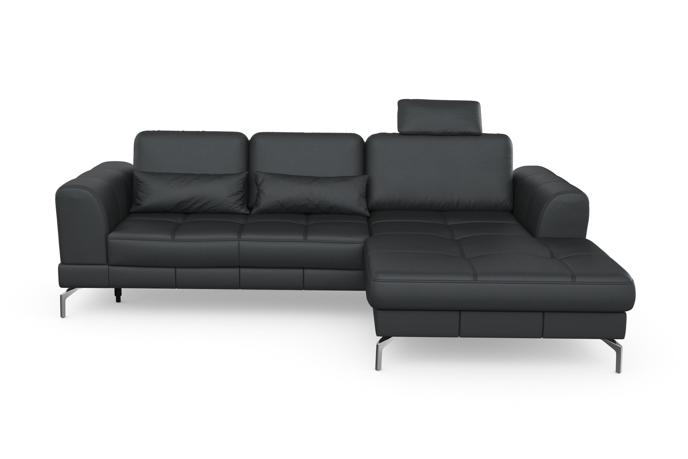 sit&more Ecksofa »Bendigo L-Form«, inklusive Sitztiefenverstellung, Bodenfreiheit 15 cm, 2 Fußfarben