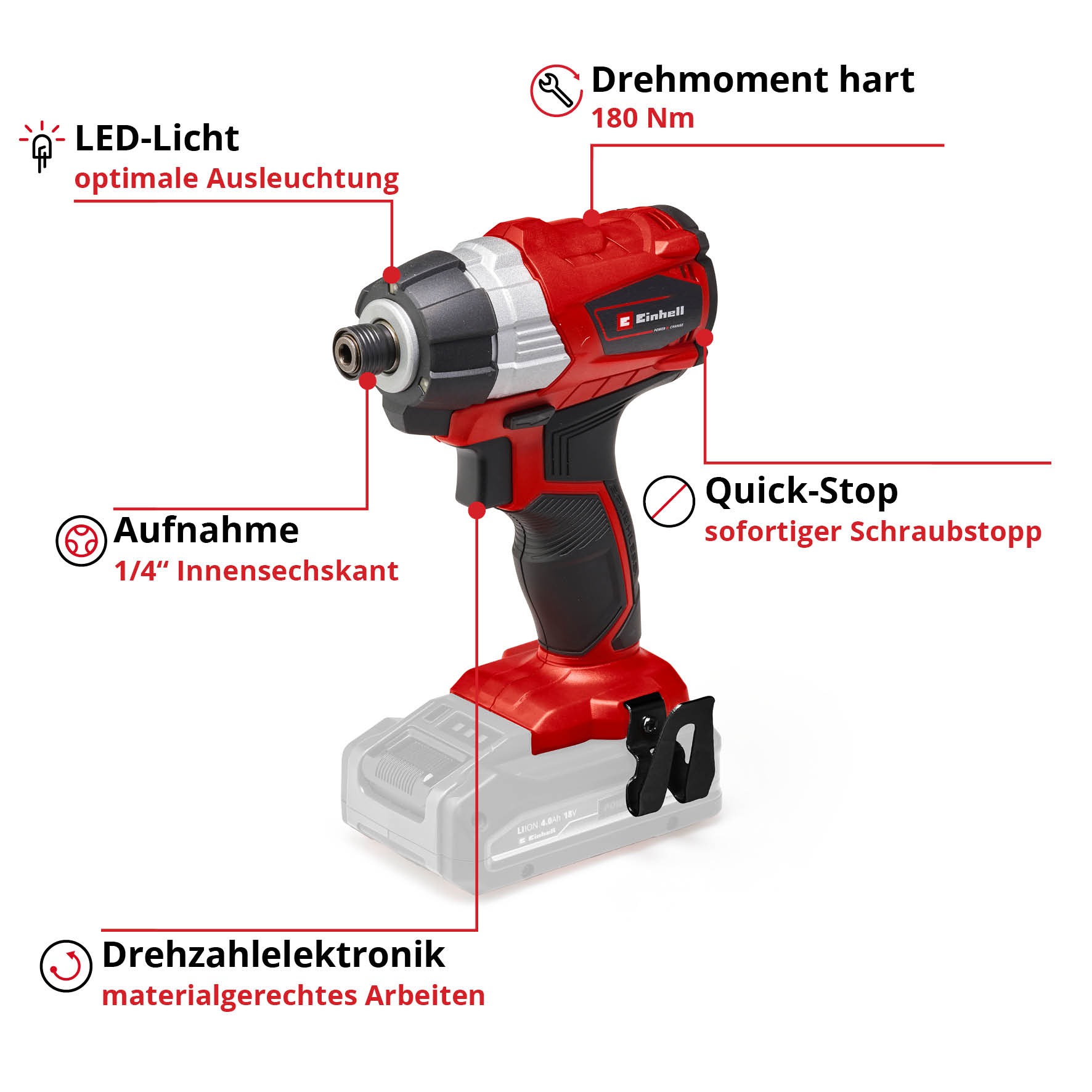 Einhell Akku-Schlagbohrschrauber »TP-CI 18 Li Brushless Solo«, Power X-Change, ohne Akku und Ladegerät