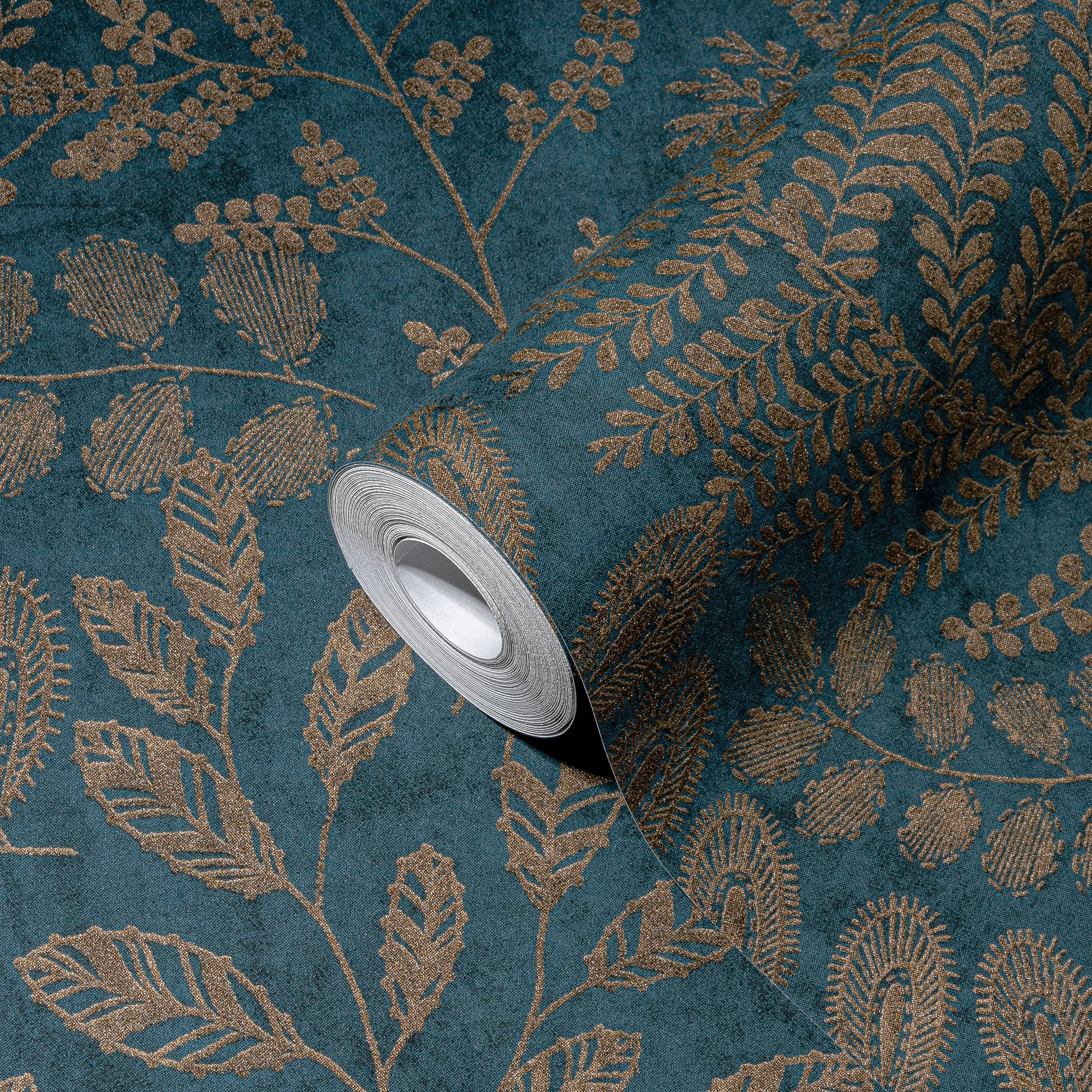 A.S. Création Vliestapete »THE BOS Blätter Floral«, matt-gemustert-neutral, Florale Tapete Tapete Floral Tapeten Wohnzimmer Schlafzimmer Küche