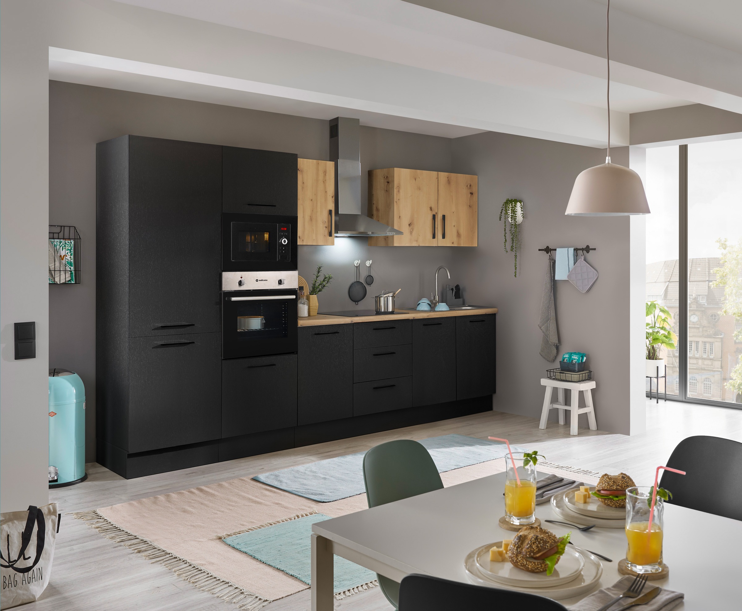 BASIC by Balculina Küchenzeile »Turin«, Breite 330 cm, wahlweise mit E-Geräten