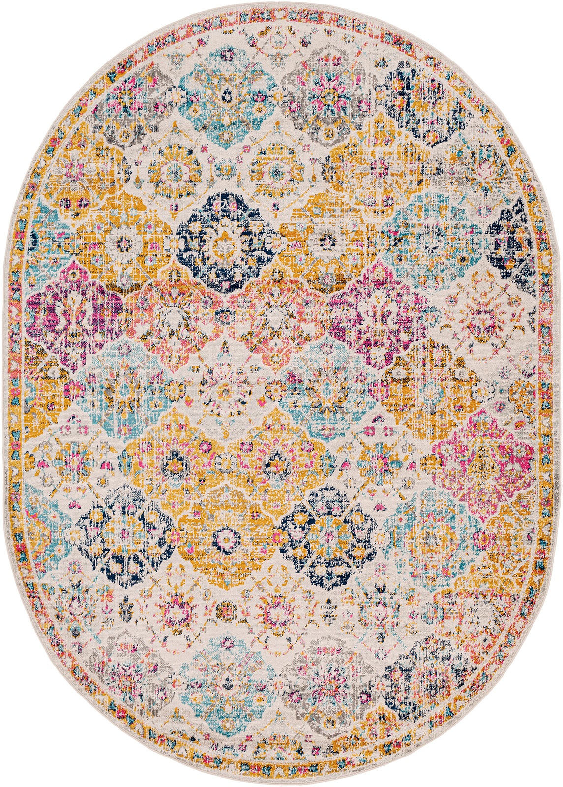 Livabliss Teppich »CUZCO«, oval, 11 mm Höhe, Vintage Orientteppich, Kurzflo günstig online kaufen
