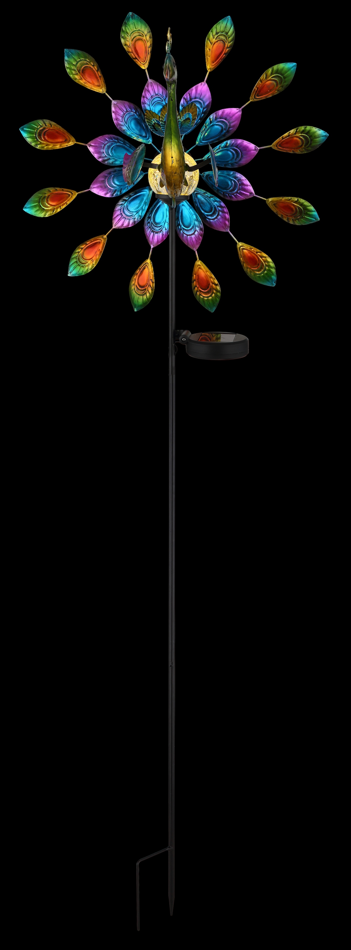 GLOBO LIGHTING LED Solarleuchte »SOLARLEUCHTE METALL SCHWARZ MATT, 1XLED« LED-Modul 1 Stk. Warmweiß Solar Garten Terrasse Außenbeleuchtung Dekoleuchten