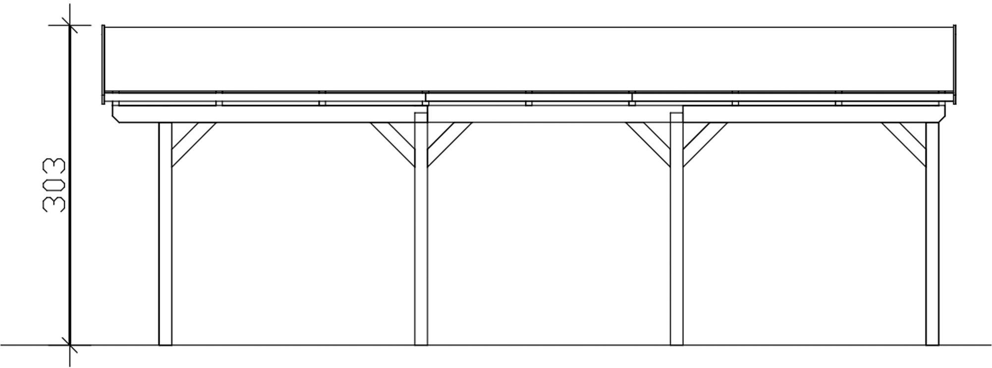 Skanholz Einzelcarport »Fichtelberg«, Holz, 273 cm, Anthrazit