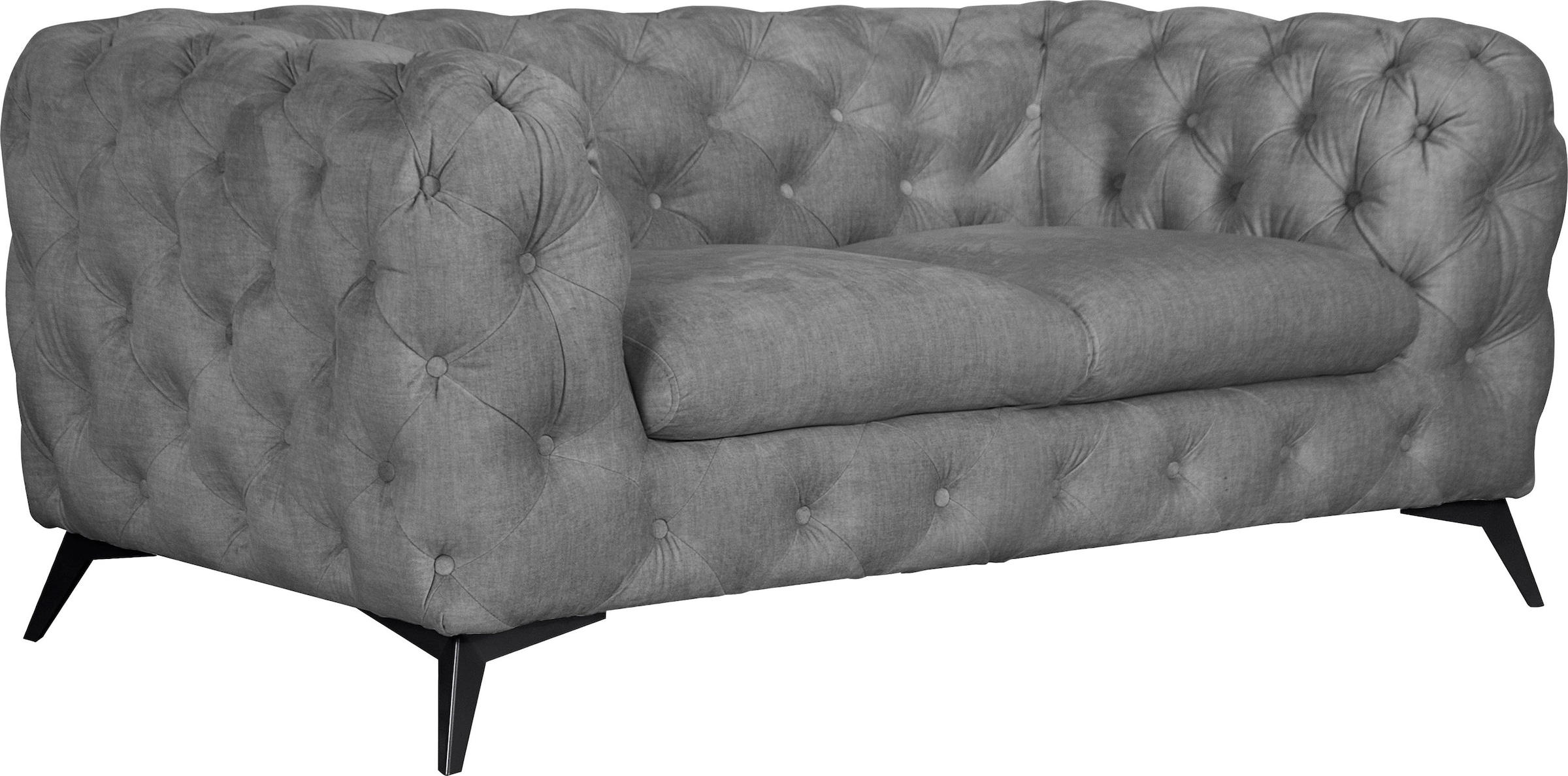 Leonique Chesterfield-Sofa »Glynis«, aufwändige Knopfheftung, moderne Chesterfield Optik, Fußfarbe wählbar