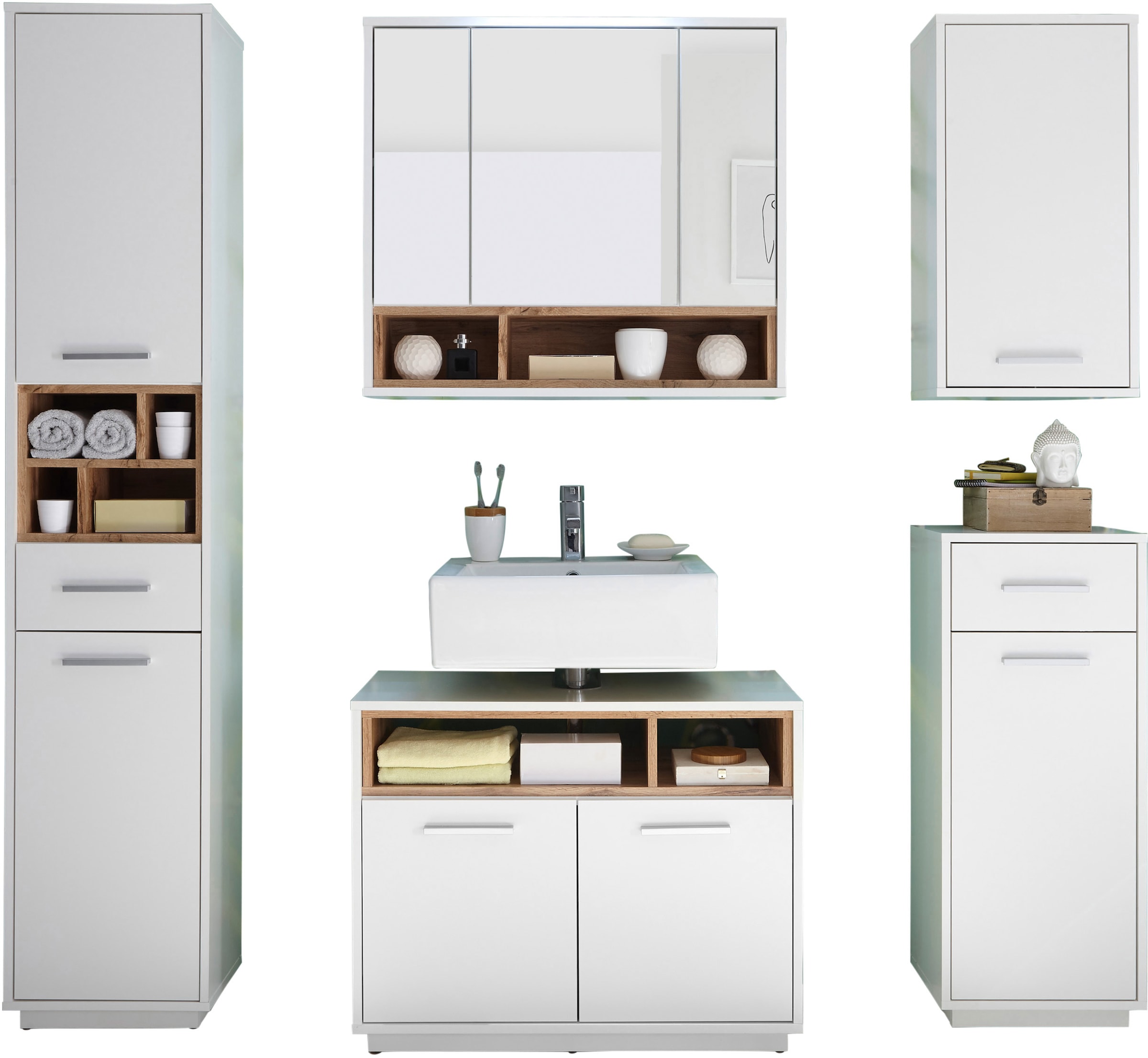 BASIC by Balculina Badmöbel-Set »Mila, Badezimmerset BxHxT 156x191x40 cm« 5 günstig online kaufen