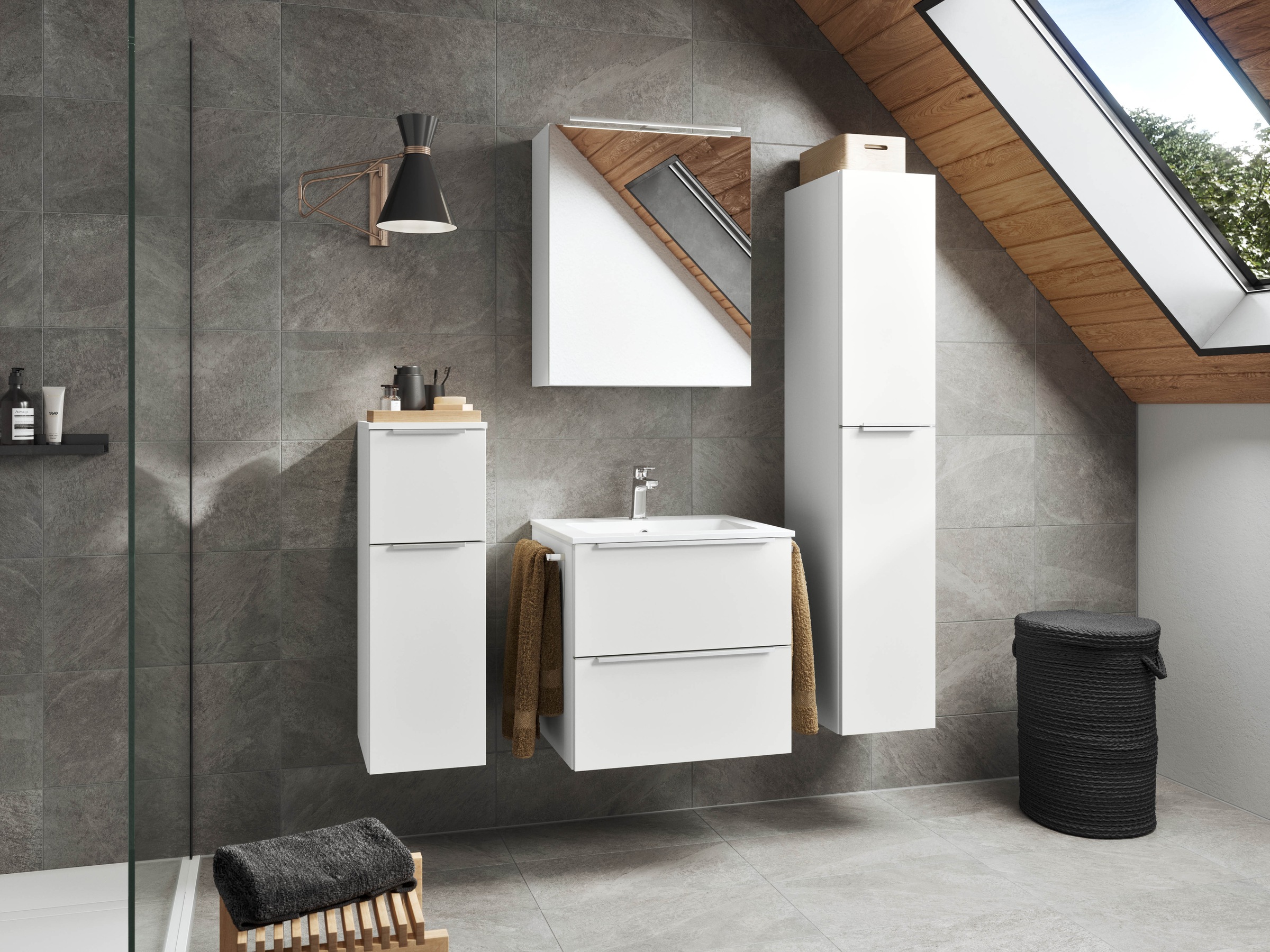 nobilia® Badmöbel-Set »Levere« vormontiert, mit Soft-Close, 4 Stk. tlg. günstig online kaufen