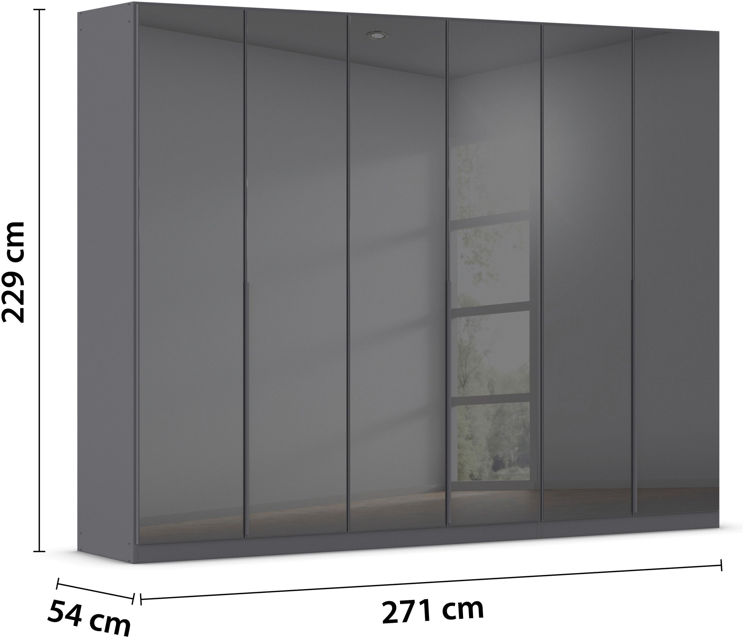 rauch Drehtürenschrank »Kleiderschrank Kleiderschränke Schrank Garderobe AGORDO mit Glasfront«, (in zwei Griff-Farben), durchdachte Innenausstattung, in 6 Breiten und 2 Höhen MADE IN GERMANY