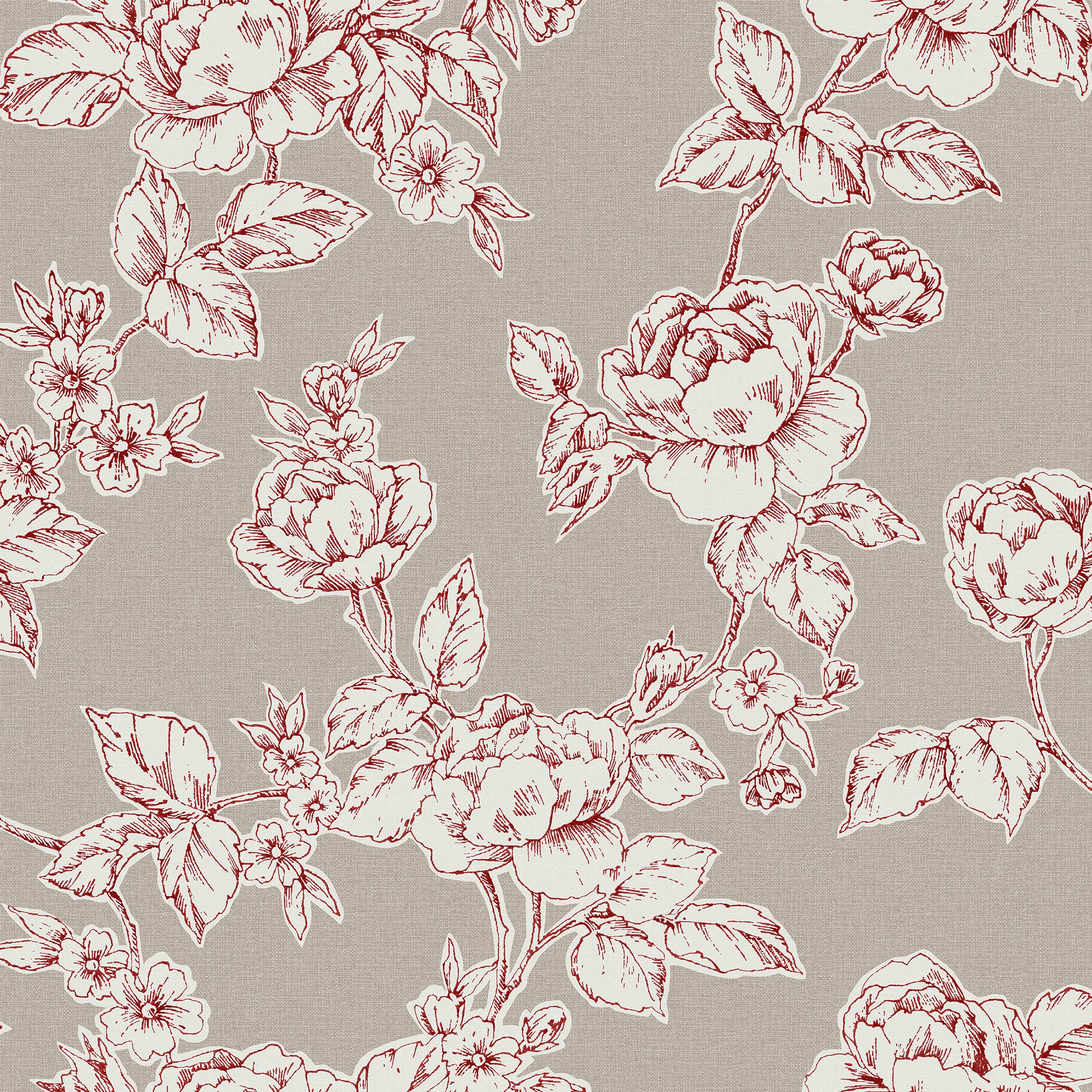 LAURA ASHLEY Vliestapete »Pollington Roses Dove« geblümt glatt 10mx52cm (ca. 5m2)