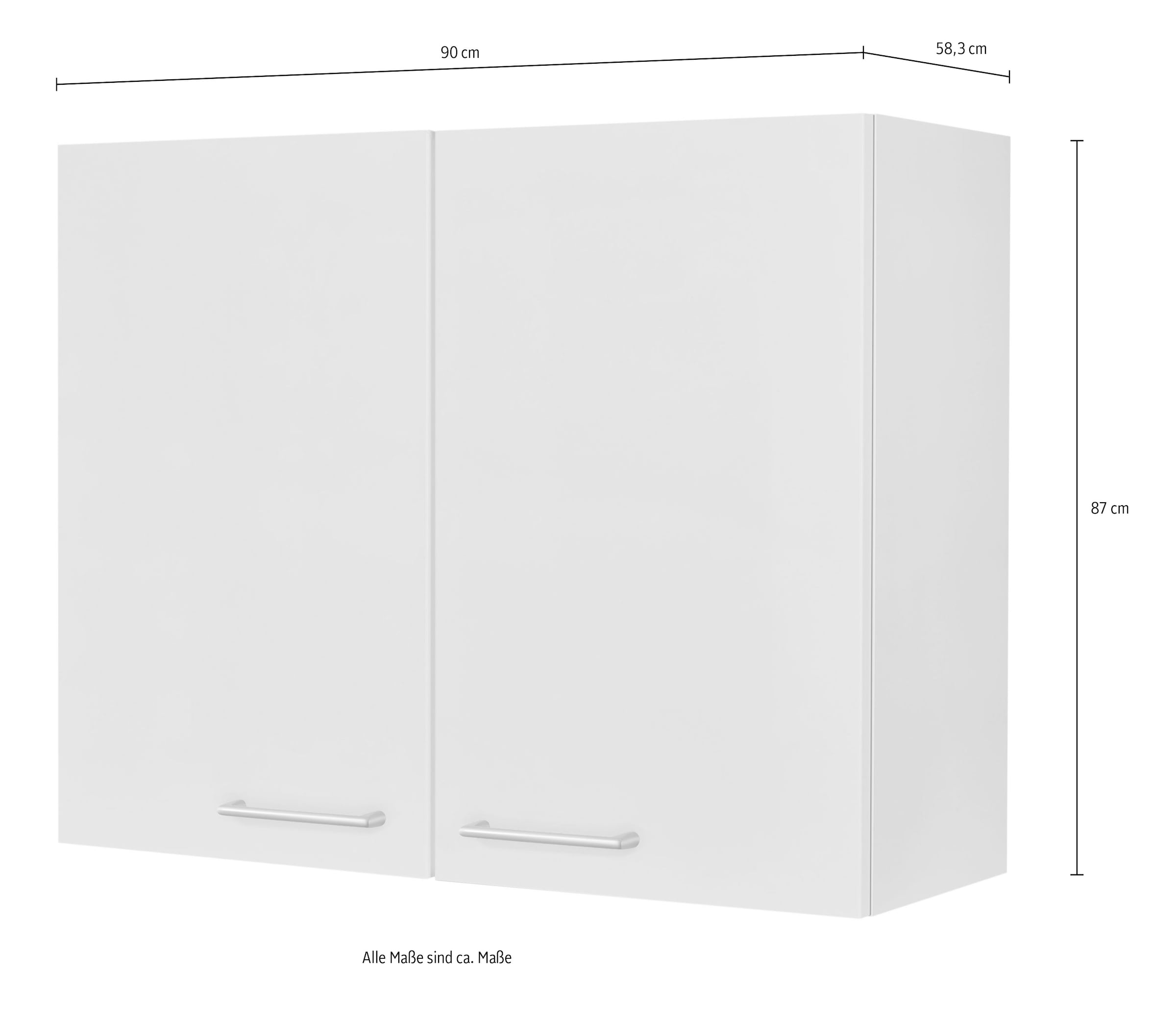 nobilia® Hängeschrank »"Laser", vormontiert, mit zwei Einlegeböden,« Breite 90 cm