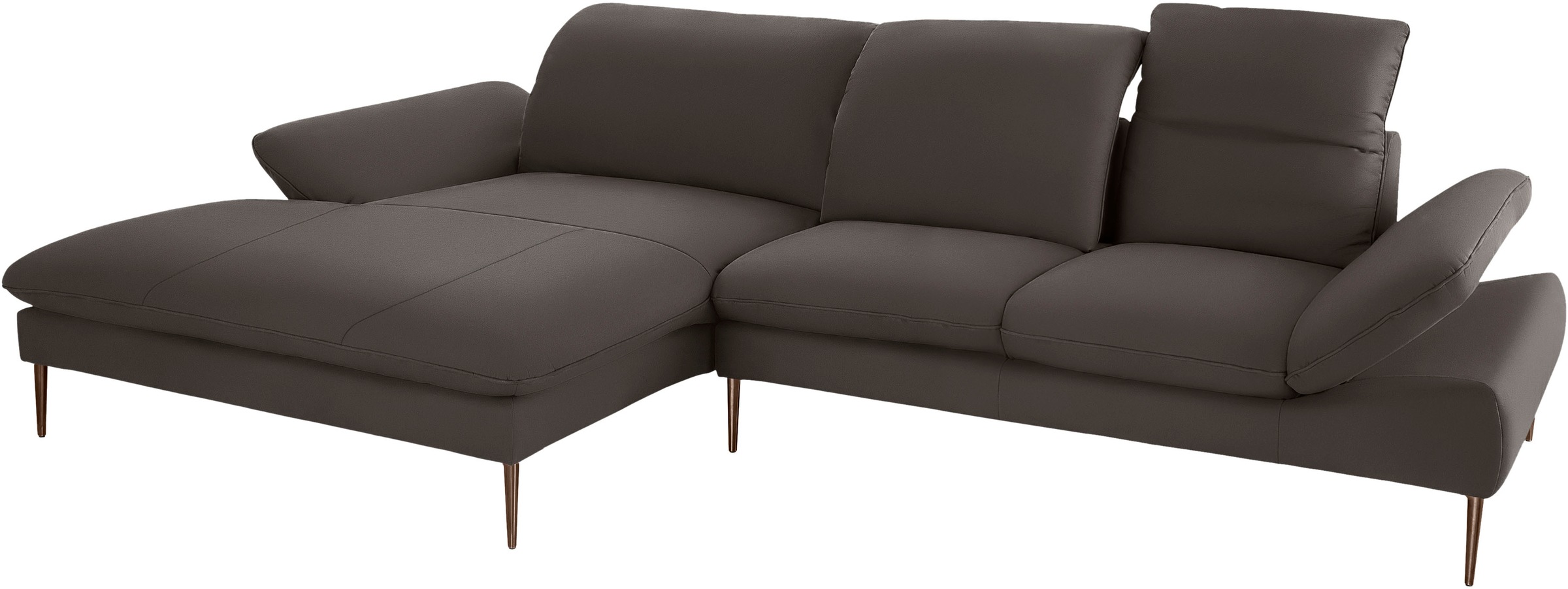 W.SCHILLIG Ecksofa »enjoy&MORE, Designsofa, bequem, elegant und zeitlos, L-Form«, Sitztiefenverstellung, Füße bronze pulverbeschichtet, Breite 340 cm