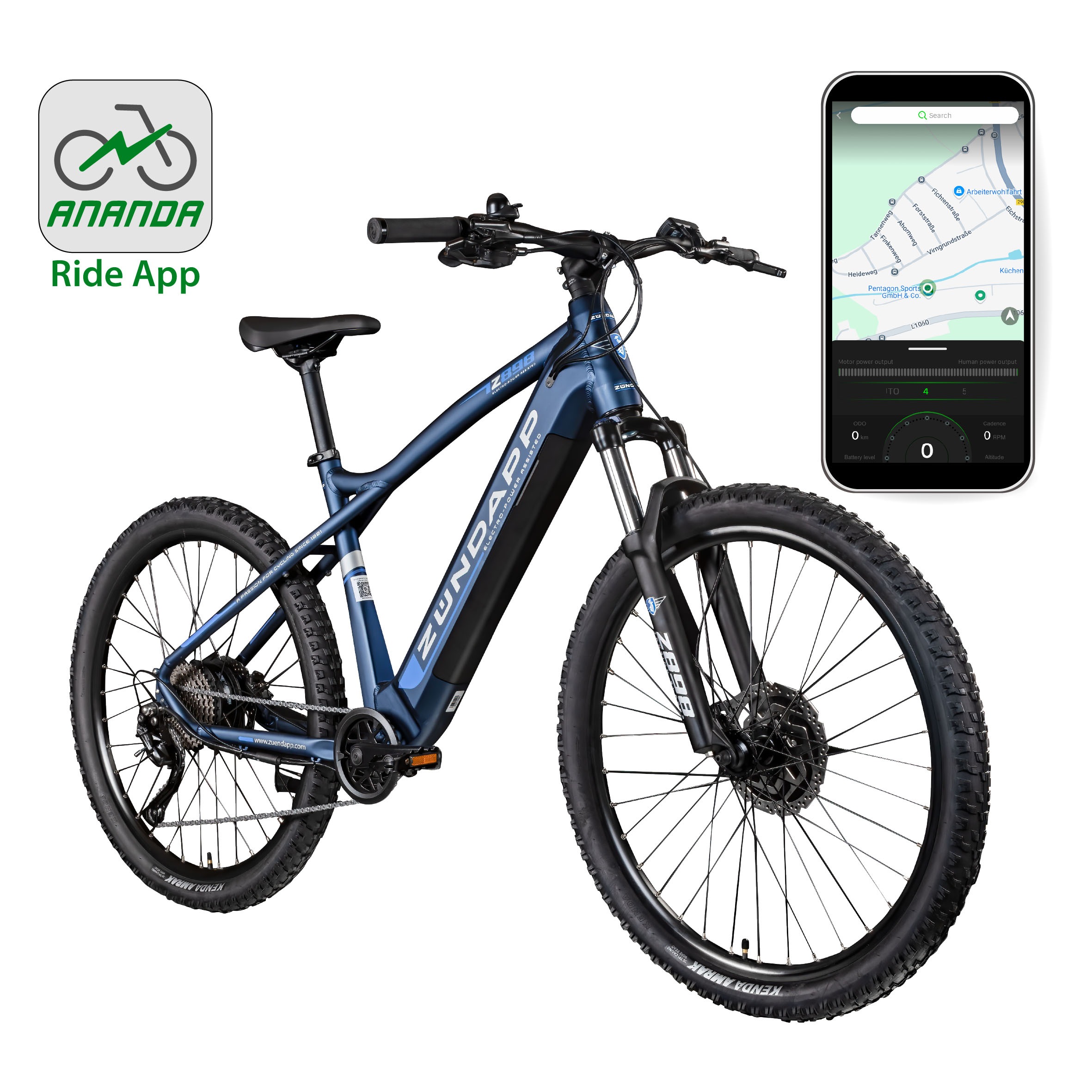 Zündapp E-Bike »Z898«, 24 Gang, Heckmotor 250 W, E-Bike E Mountainbike 27,5 Zoll Pedelec 170 - 190 cm Hardtail MTB