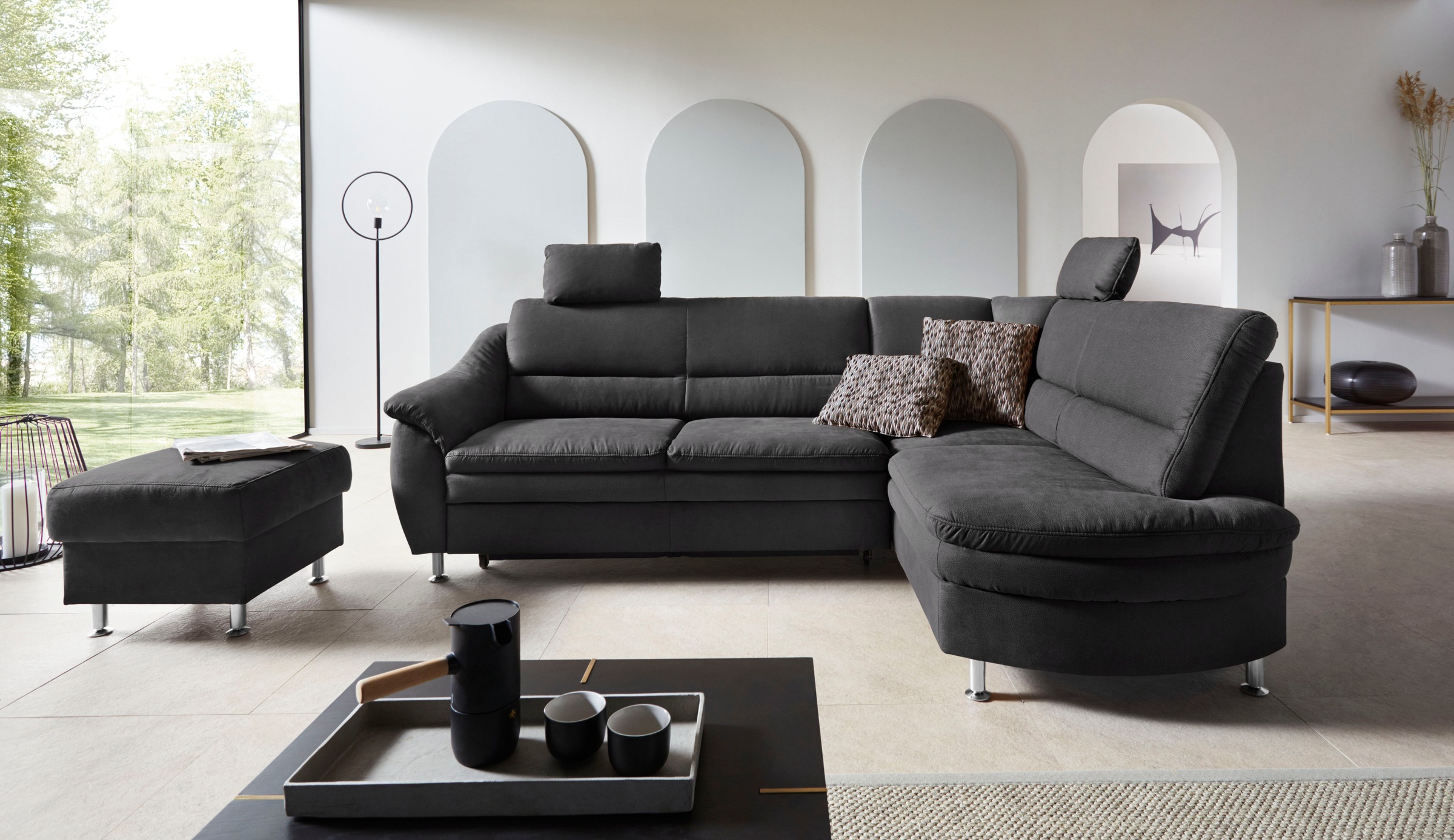 Places of Style Ecksofa »Cardoso L-Form«, Federkern, wahlweise mit Bett, Sc günstig online kaufen