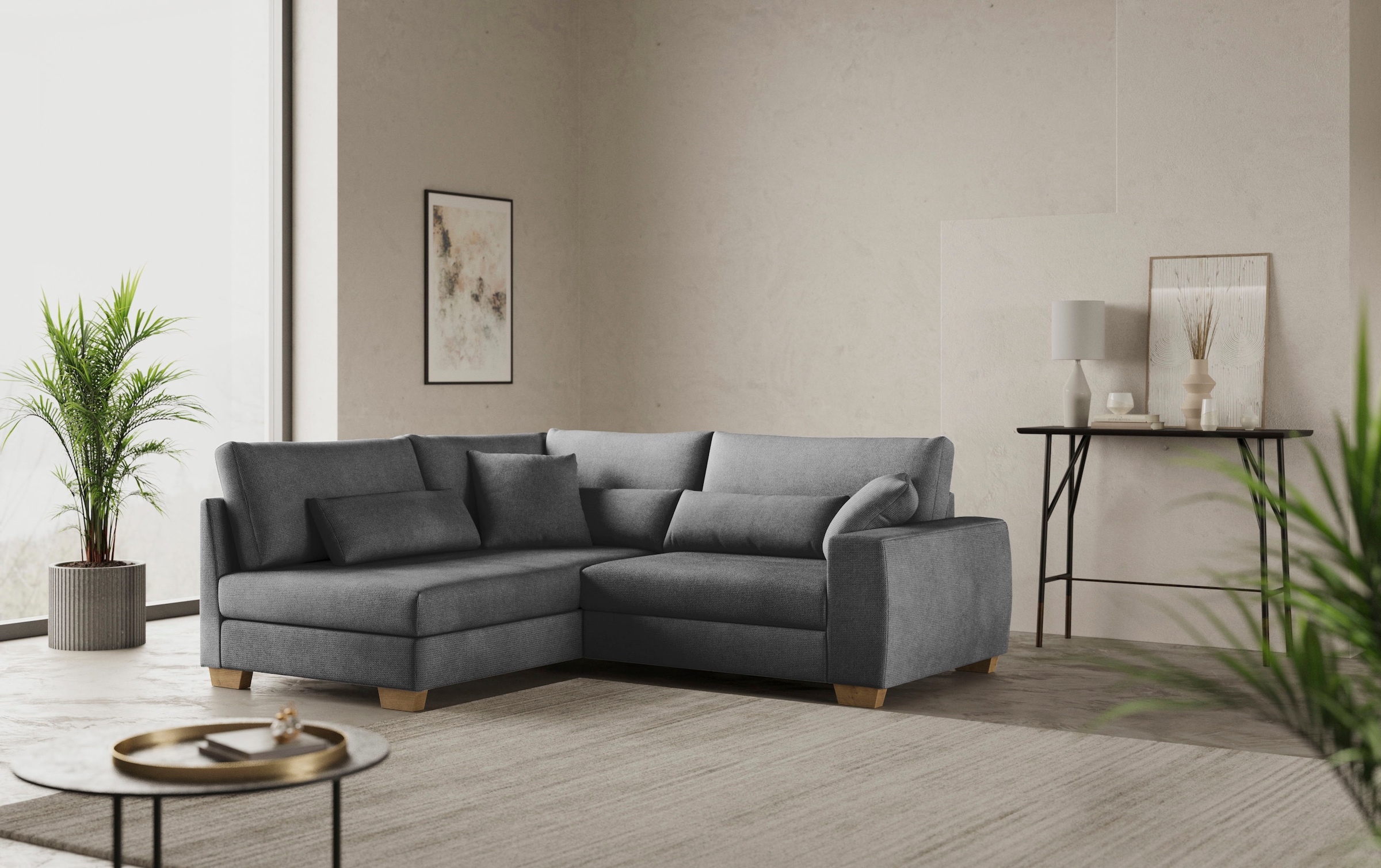 Mr. Couch Ecksofa »Helena L-Form«, Mit Federkern, wahlweise mit Bettfunktio günstig online kaufen
