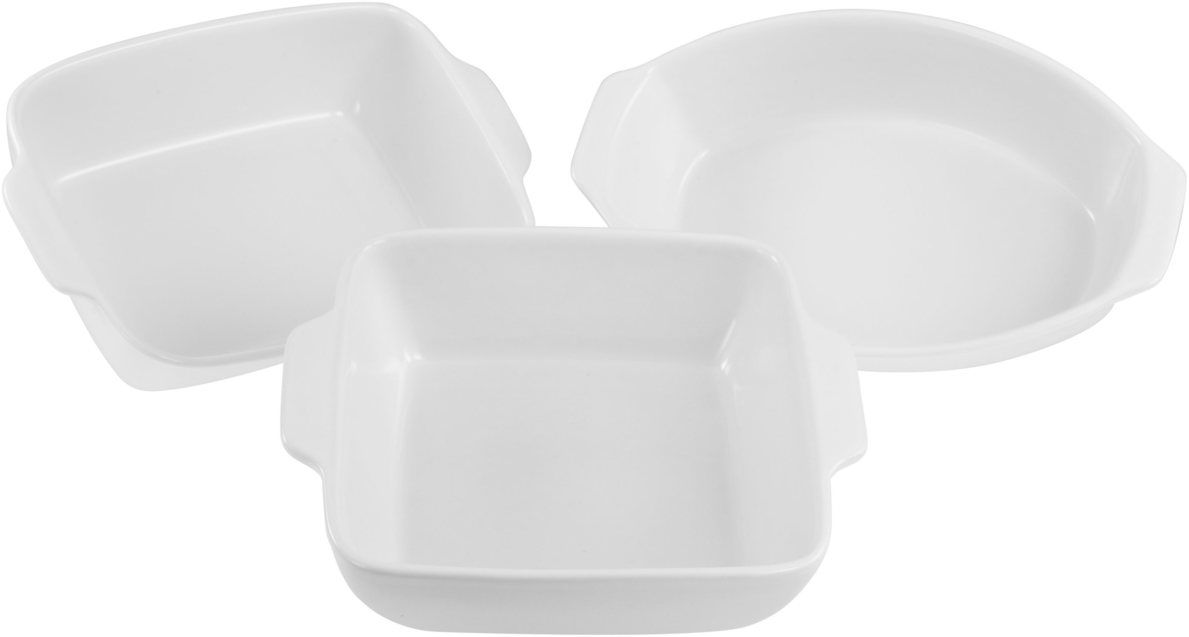 CREATABLE Auflaufform »BIG« Steinzeug 3 Stk. tlg. extra tief weiß