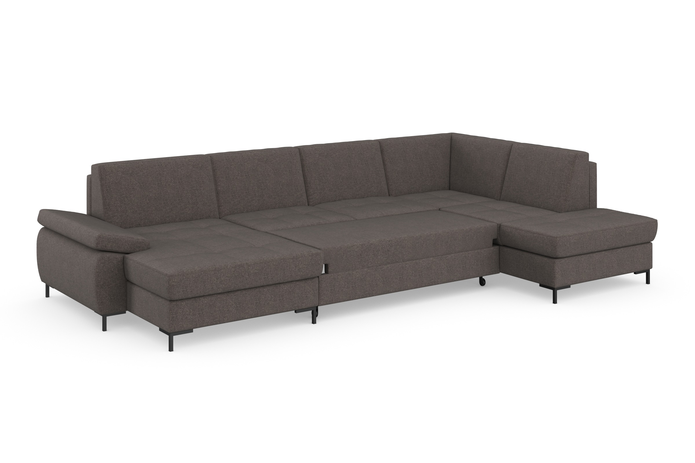 DOMO collection Wohnlandschaft »Capelo U-Form«, mit Armteilverstellung, wahlweise mit Bettfunktion, Federkern