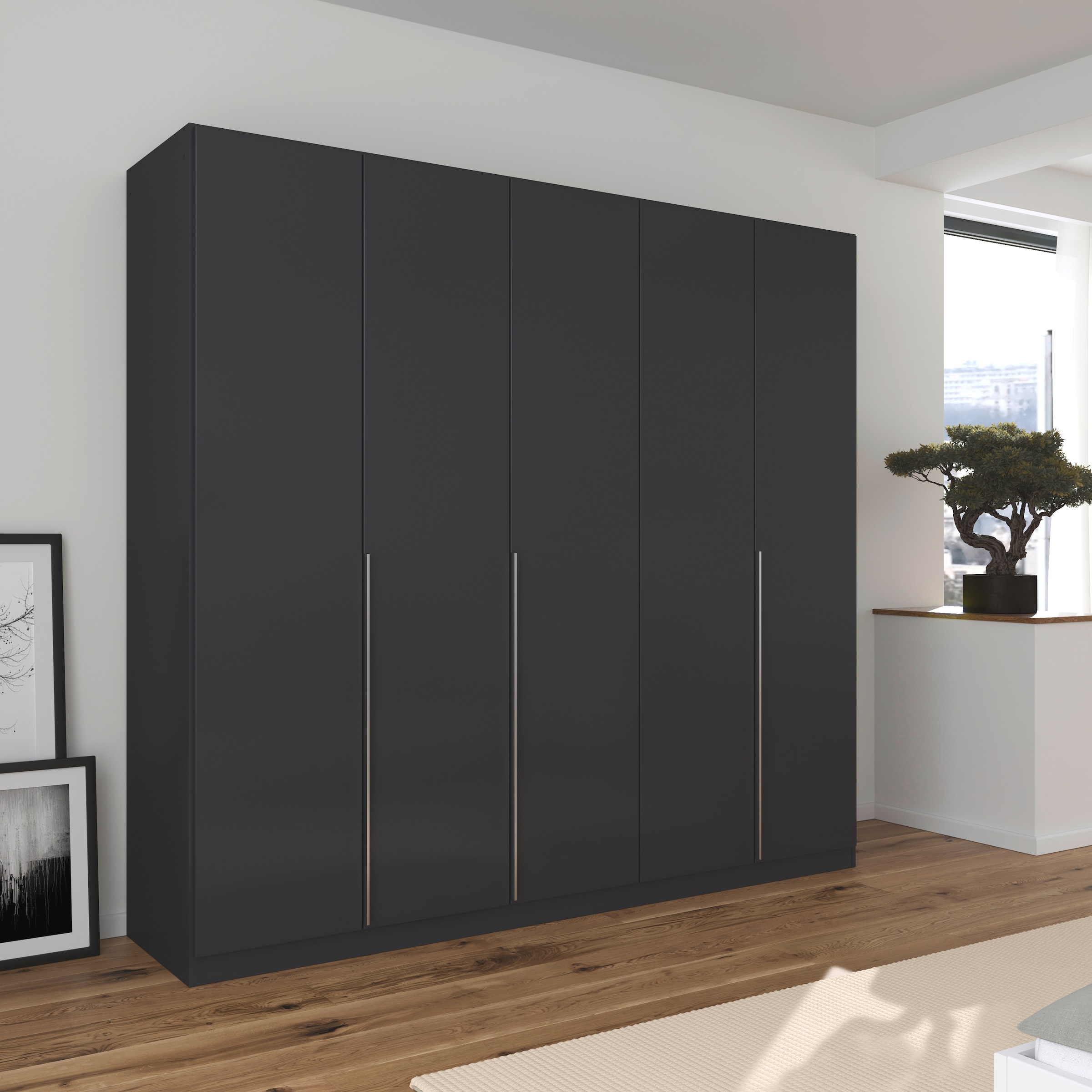 rauch Drehtürenschrank »Kleiderschrank Schrank Garderobe AGORDO TOPSELLER Schlafzimmer«, (in zwei Griff-Farben mit Dekor- oder Hochglanzfront), durchdachte Innenausstattung, in 6 Breiten und 2 Höhen MADE IN GERMANY