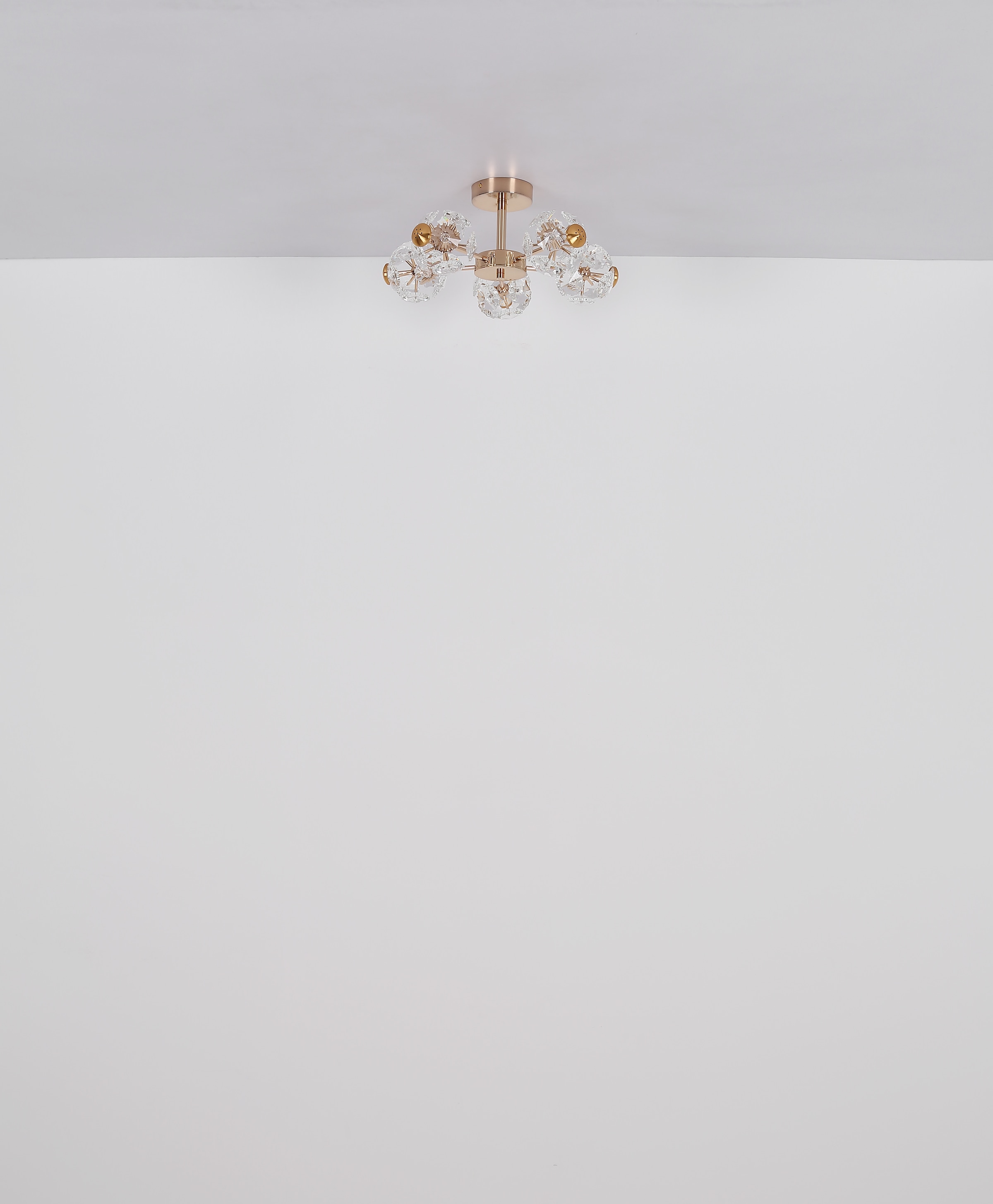 GLOBO LIGHTING LED Deckenleuchte »FLORIELLA« LED-Modul 1 Stk. Warmweiß Deckenlampe/goldfarben/Glaskristalle/3000K