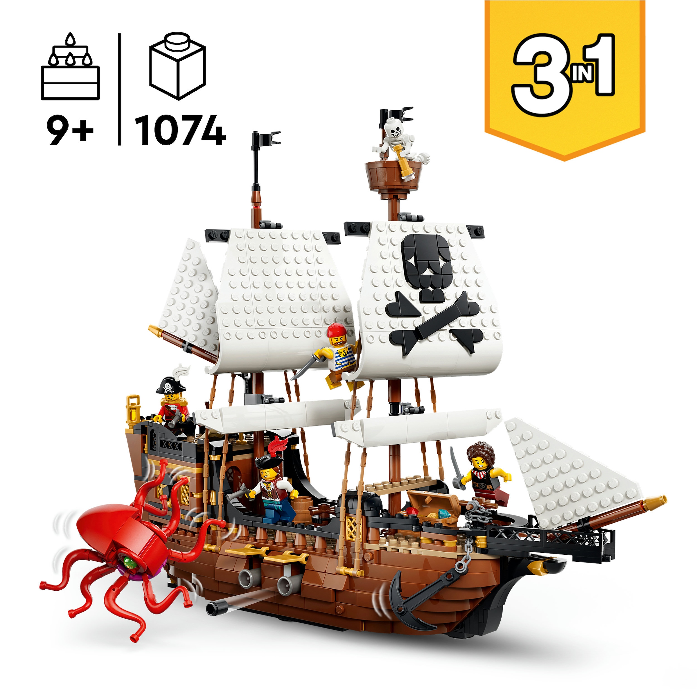 LEGO® Konstruktionsspielsteine »Legendäres Piratenschiff (31387), LEGO Creator« Made in Europe