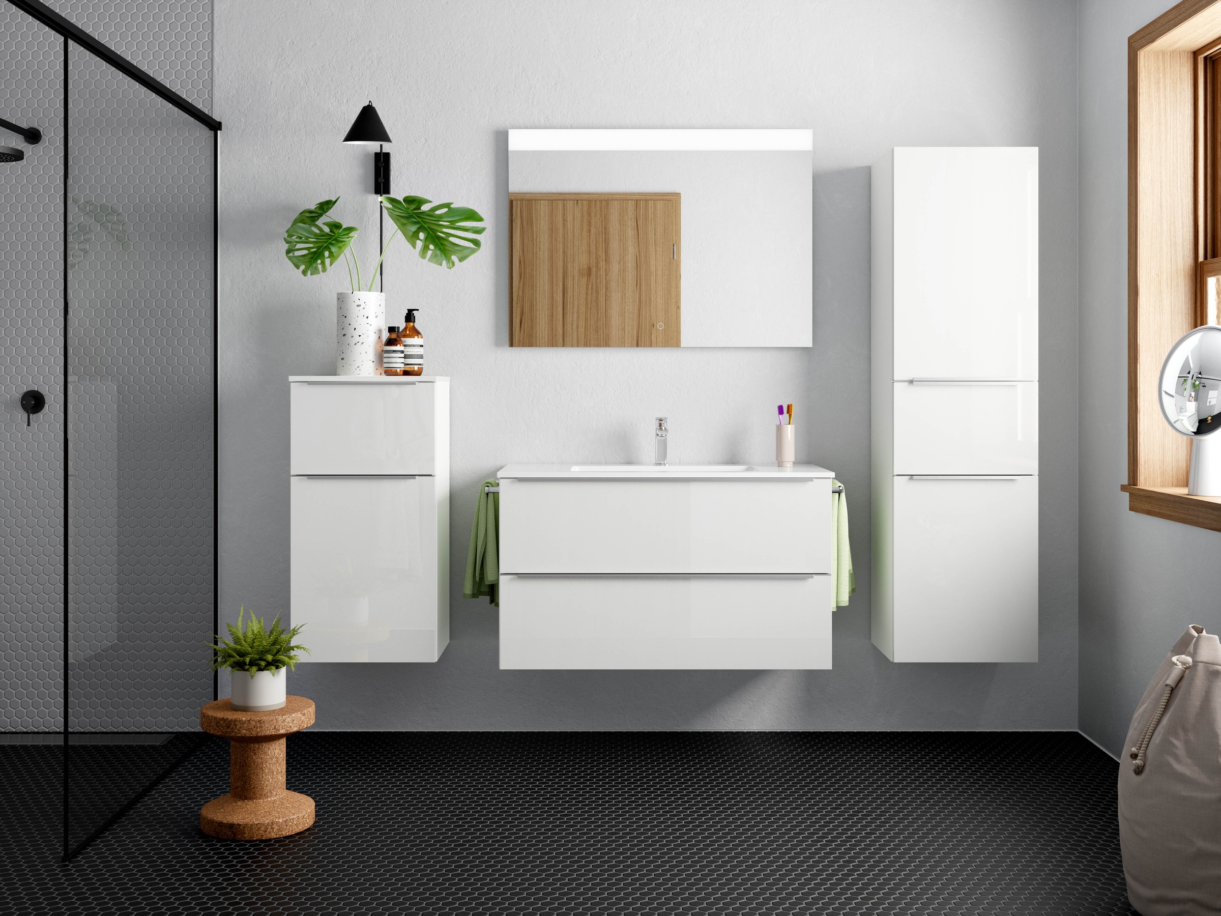 nobilia® Badmöbel-Set »Levere« vormontiert, mit Soft-Close, 2 Stk. tlg. günstig online kaufen