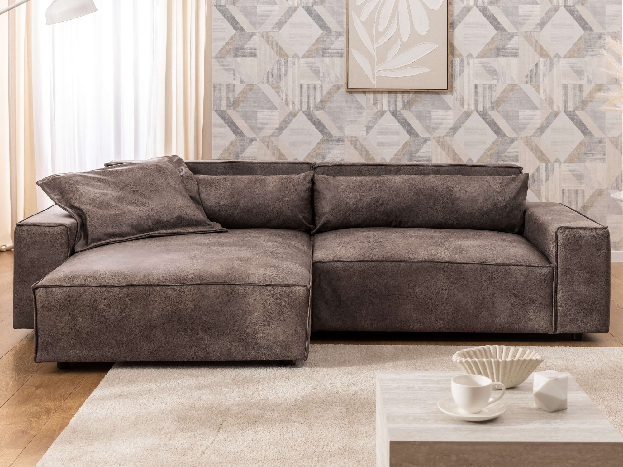 OTTO home Ecksofa »KINLEE Design-Sofa mit Recamiere rechts/links, Maße B/T/ günstig online kaufen