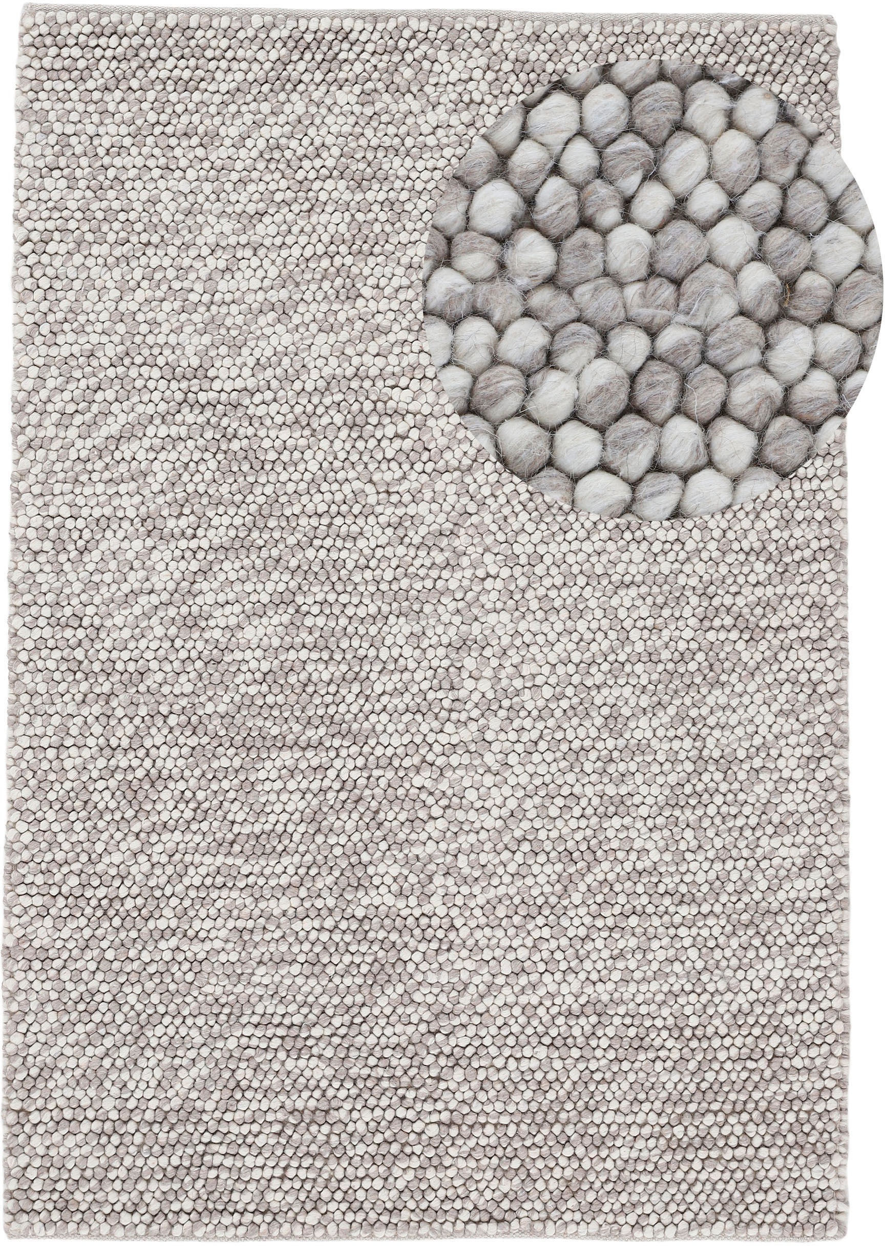 meliert, handgewebt, Teppich carpetfine Handweb rechteckig, Farben, 70% Wolle online bestellen »Calo«, Teppich, Uni