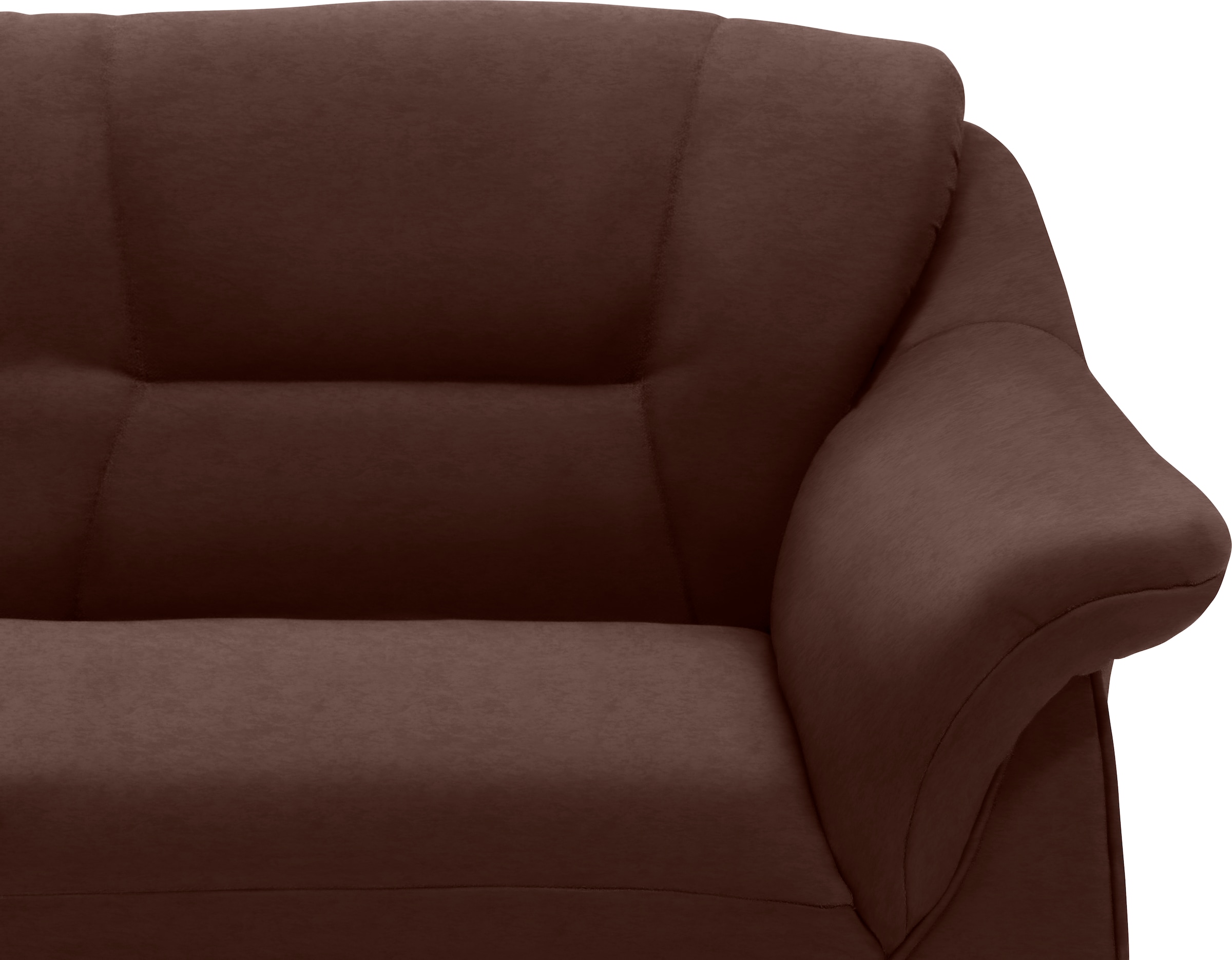 DOMO collection Ecksofa »Faenza für kleine Räume, Stellmaße 232,176cm, komfortabel, L-Form«, mit Ottomane, zeitlos, elegante Armlehnen, wahlweise mit Bettfunktion