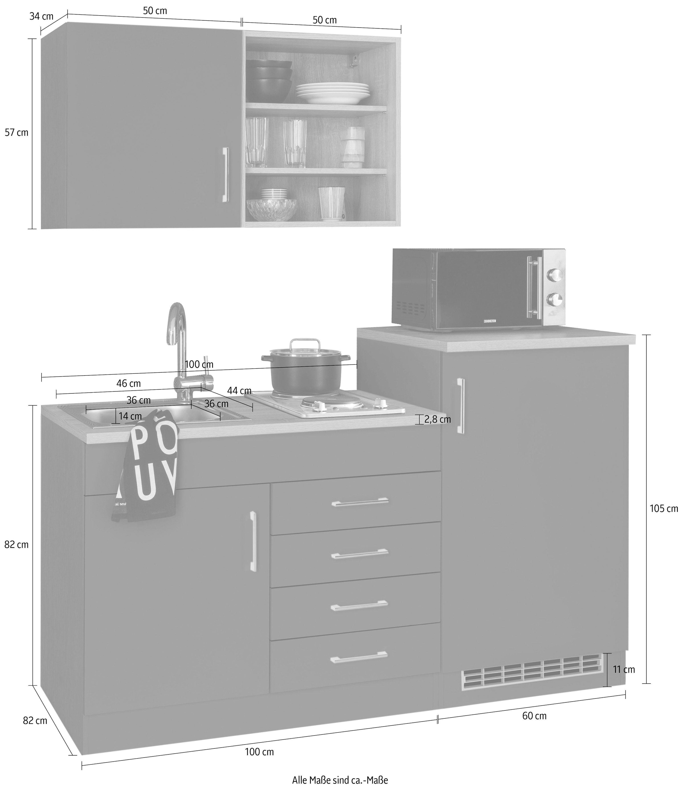 KOCHSTATION Pantryküche »KS-Mali«, Breite 160 cm, mit E-Geräten