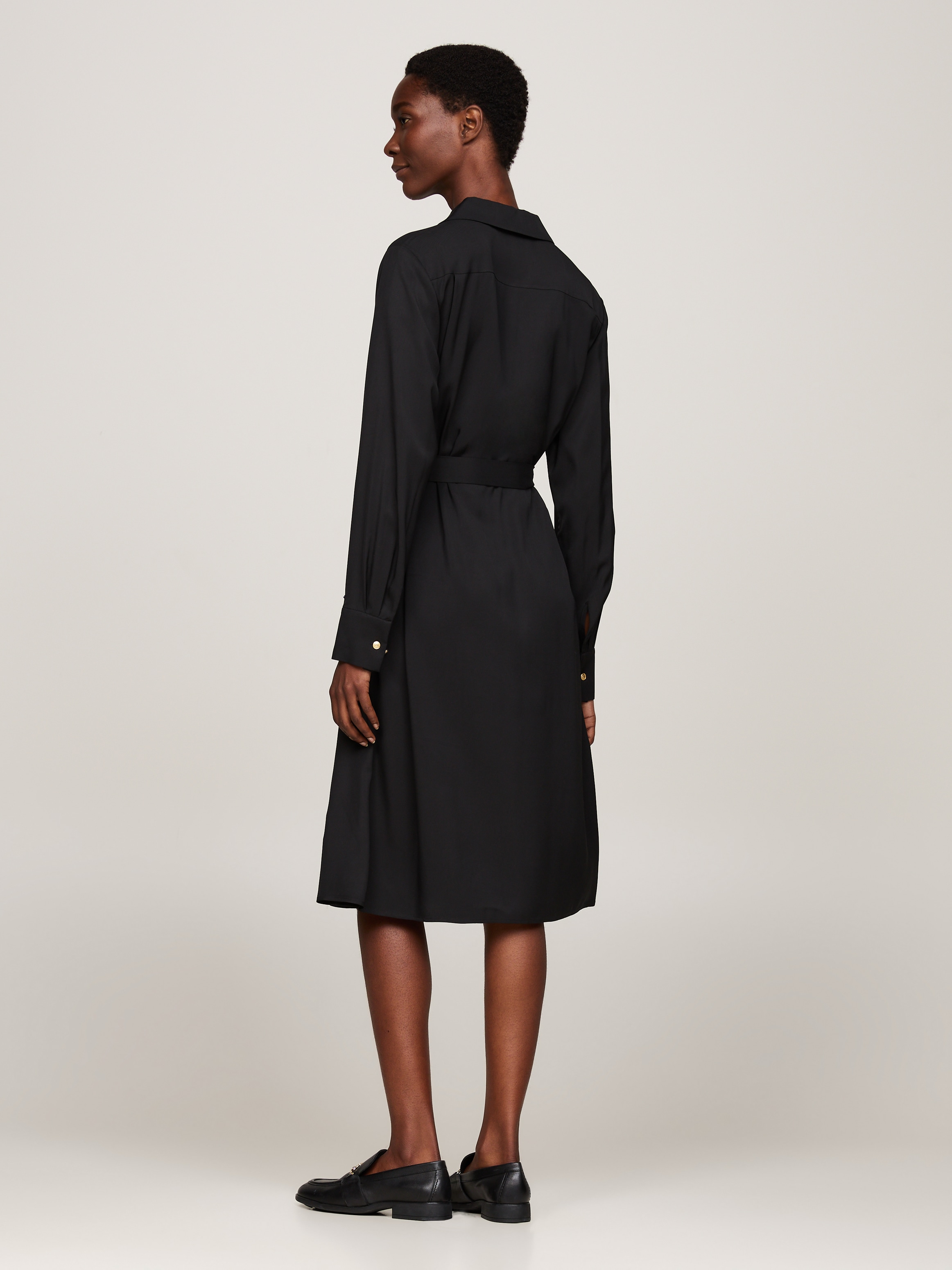 Tommy Hilfiger Hemdblusenkleid »FLUID VISCOSE SHIRT DRESS«, fließende Viskose Qualität