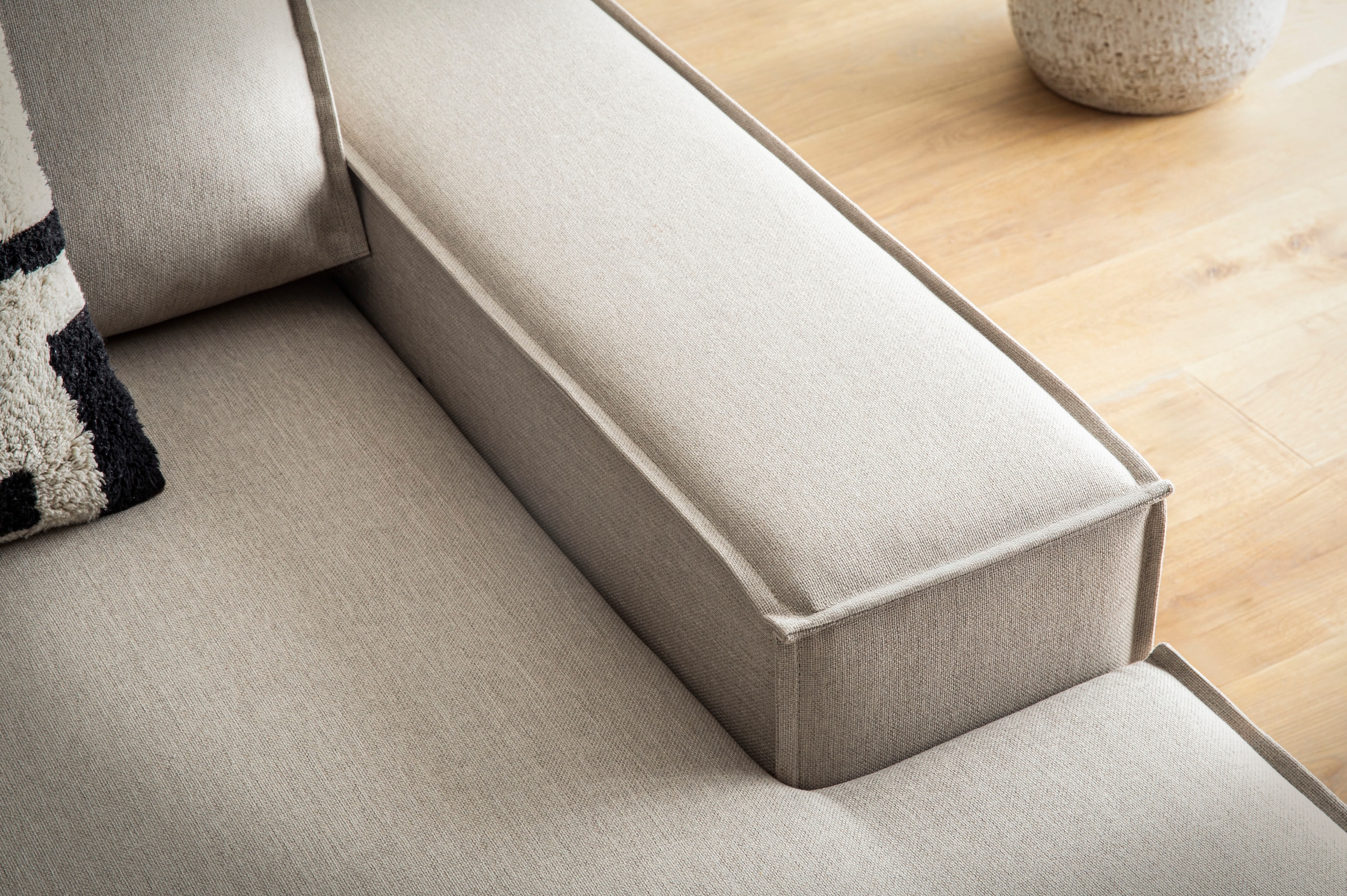 Home affaire Ecksofa »SHERWOOD, Schlafsofa in L-Form offen (275cm), Cord, Leinenoptik«, Schlaffunktion und Bettkasten, Kedernaht, hoher Sitz- & Liegekomfort