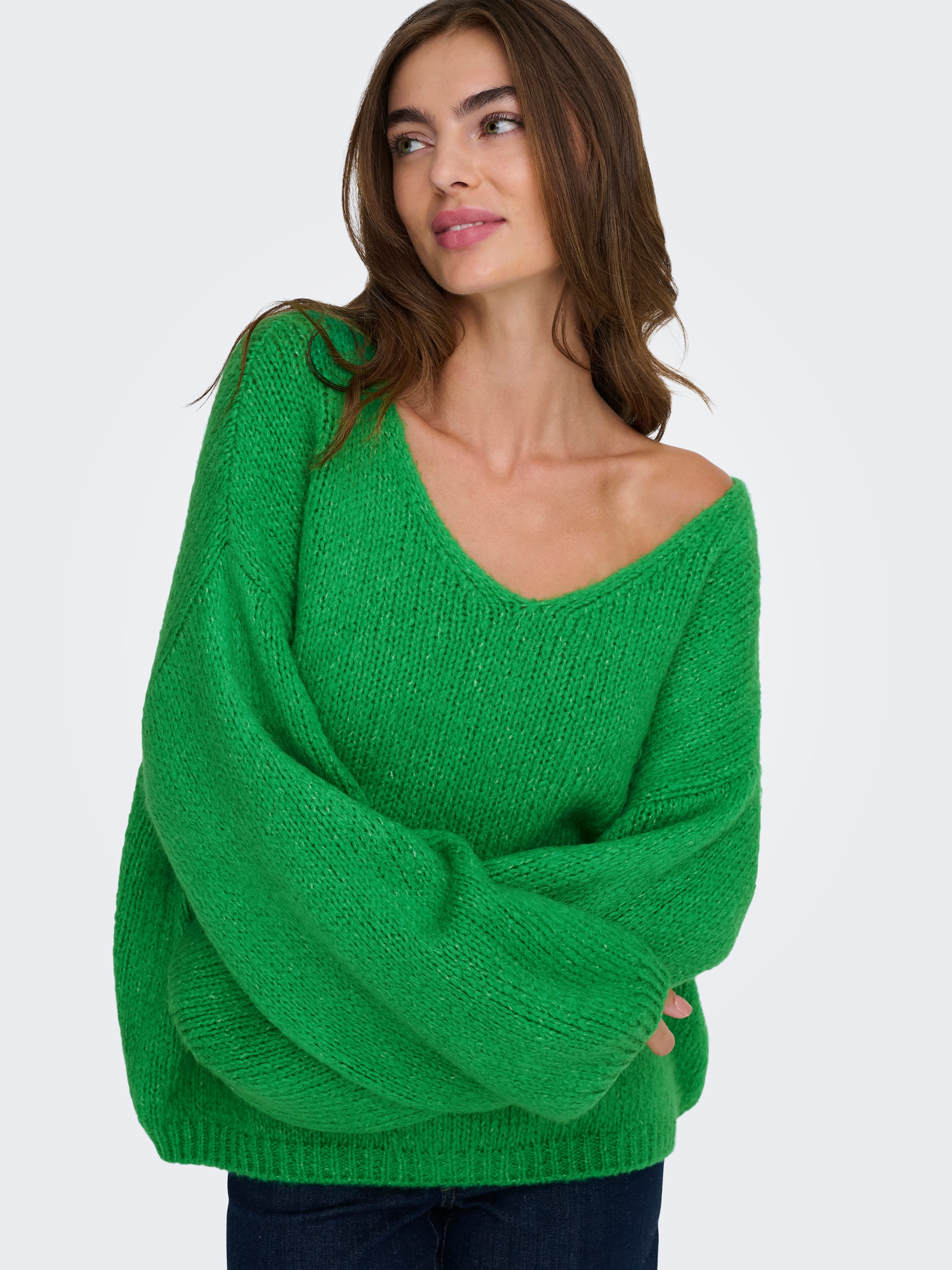 JDY V-Ausschnitt-Pullover »JDYDINEA L/S REVERSIBLE PULLOV. KNT NOOS« Kunstfaser, regular fit