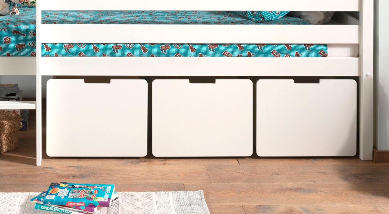 Vipack Container »auf Rollen (3-er Set), hochwertiger Holzwerkstoff lackiert, 2 Farben« das Innenmaß von ca.: B: 42,4xH: 29,3xT: 56,6cm bietet viel Stauraum,  universell und durch die Rollen flexibel in Räumen einsetzbar