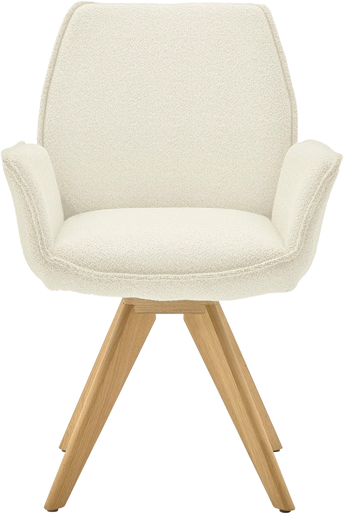 Musterring Esszimmerstuhl »Tiama«, (Set), 2 St., Bouclé, Stativgestell Eiche massiv, 180° drehbar, Stoff Cord oder Bouclé