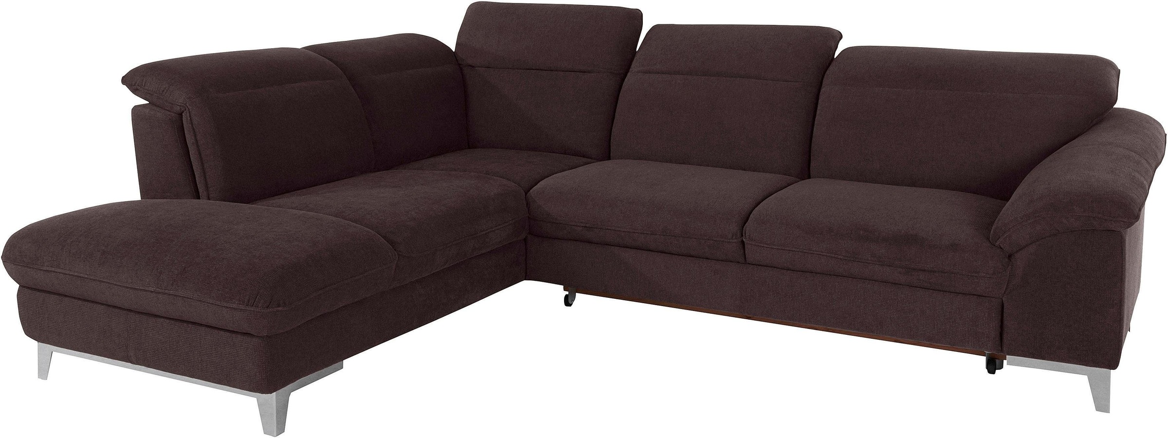 COTTA Polstergarnitur »Teresa L-Form«, (Set), Set bestehend aus: Ecksofa mit Kopfteilverstellung & Hocker