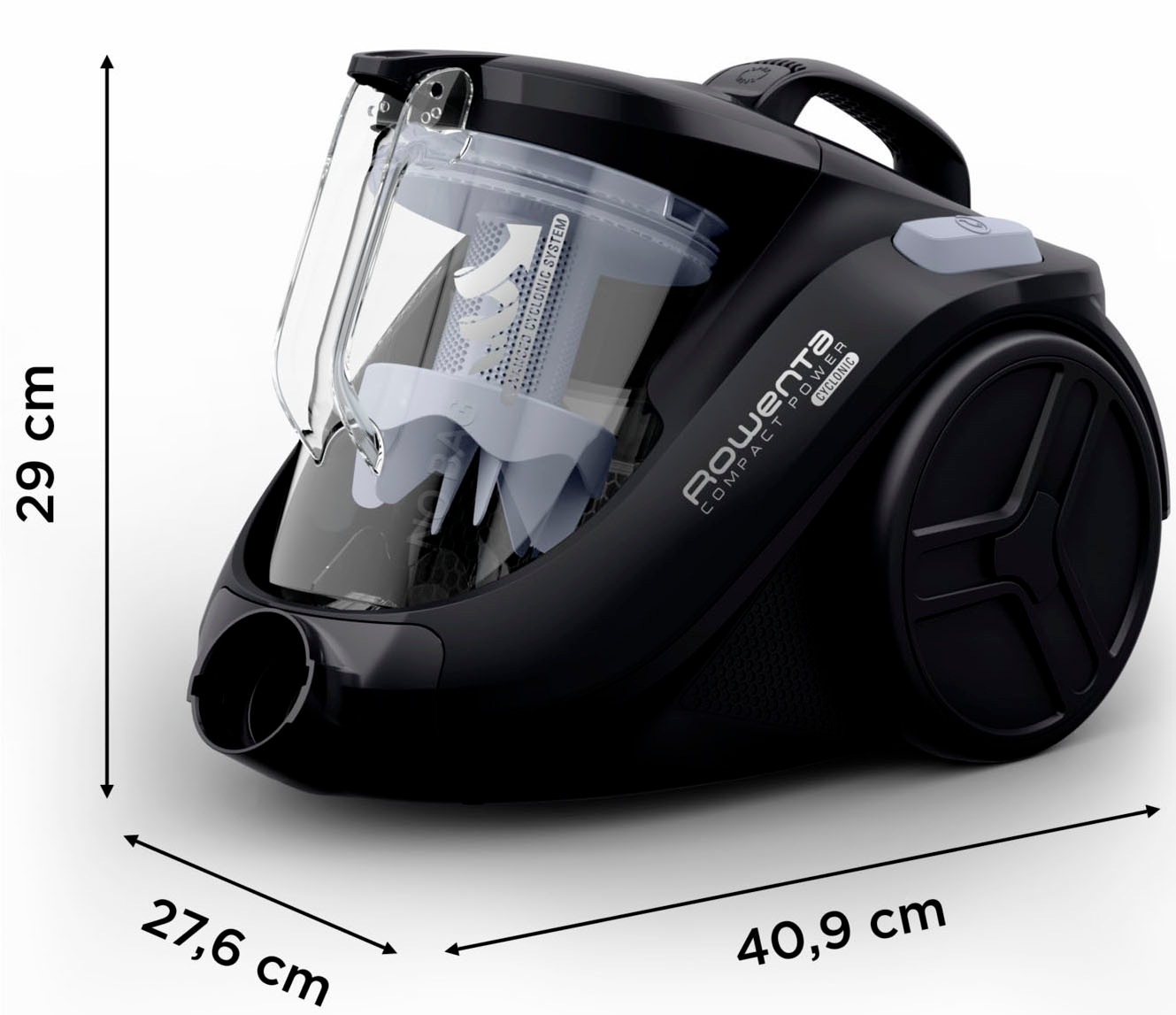 Rowenta Bodenstaubsauger »Compact Power Cyclonic, beutellos, hohe Saugleistung auf Hartböden«, 750 W, beutellos, leise, kompaktes Format, leichte Entleerung, hohe Filtrierung