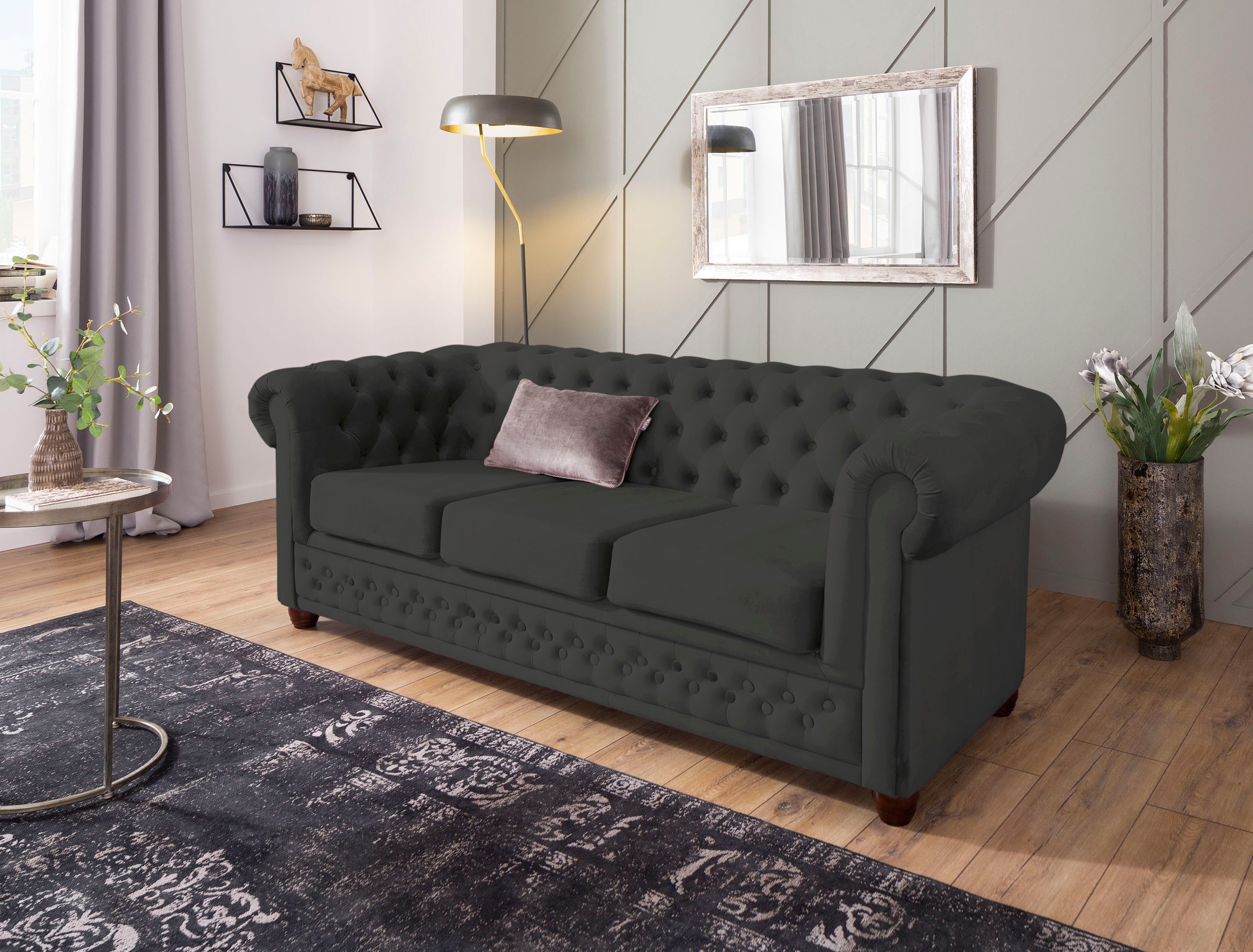 Home affaire Chesterfield-Sofa »New Castle«, mit hochwertiger Knopfheftung günstig online kaufen