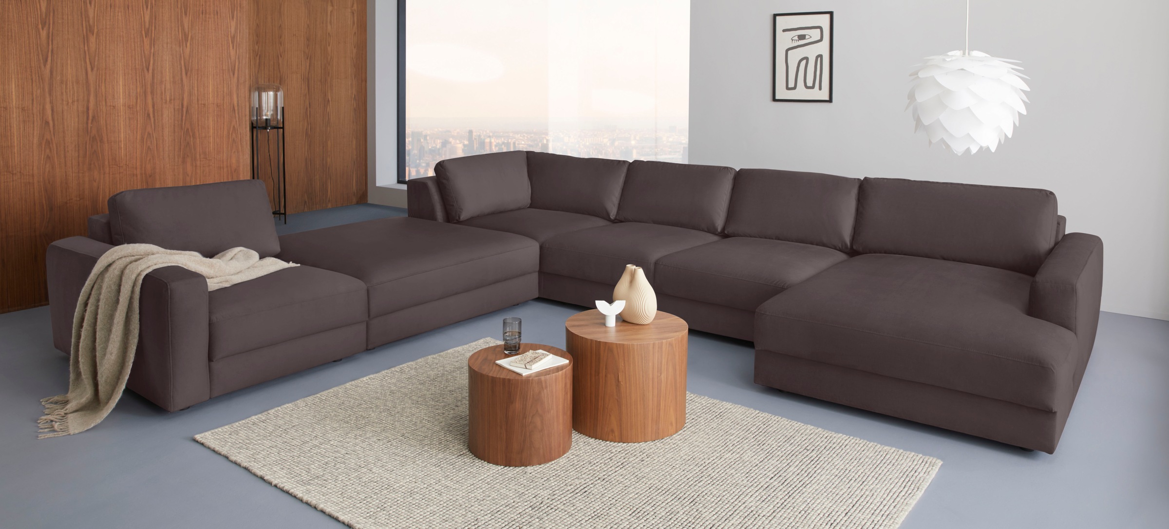 Places of Style Wohnlandschaft »Bloomfield, U-Form«, In verschiedenen Größen bestellbar