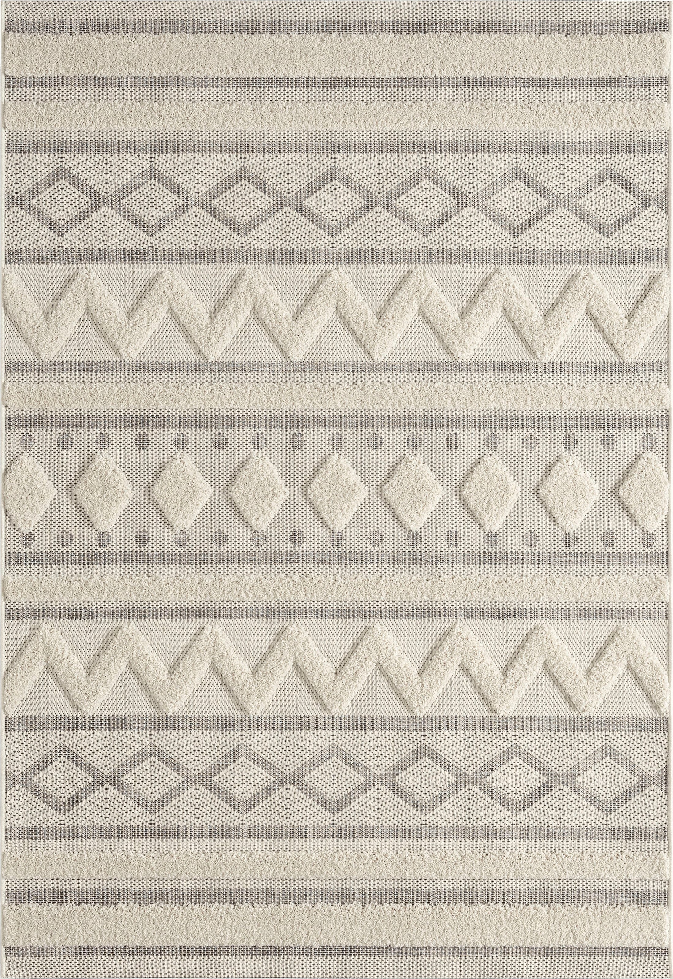 merinos Teppich »Kayra 54064« rechteckig 20 mm Höhe Hoch Tief Struktur, Boho Style, Scandic, In- Outdoor geeignet