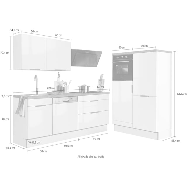 OPTIFIT Küchenzeile »Tara«, ohne E-Geräte, mit Vollauszug und  Soft-Close-Funktion, Breite 320 cm online kaufen