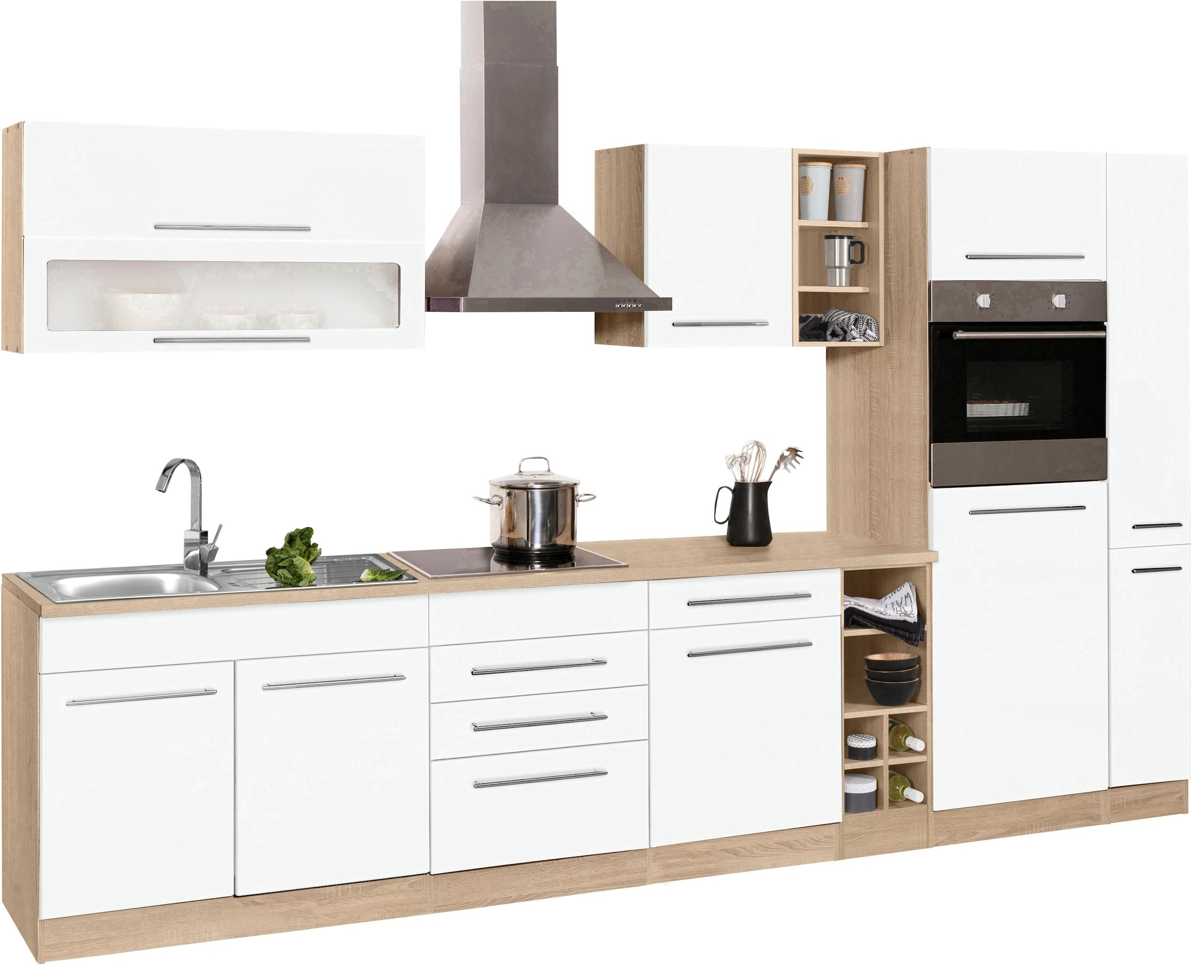 KOCHSTATION Küchenzeile »KS-Eton« mit E-Geräten, Breite 330 cm