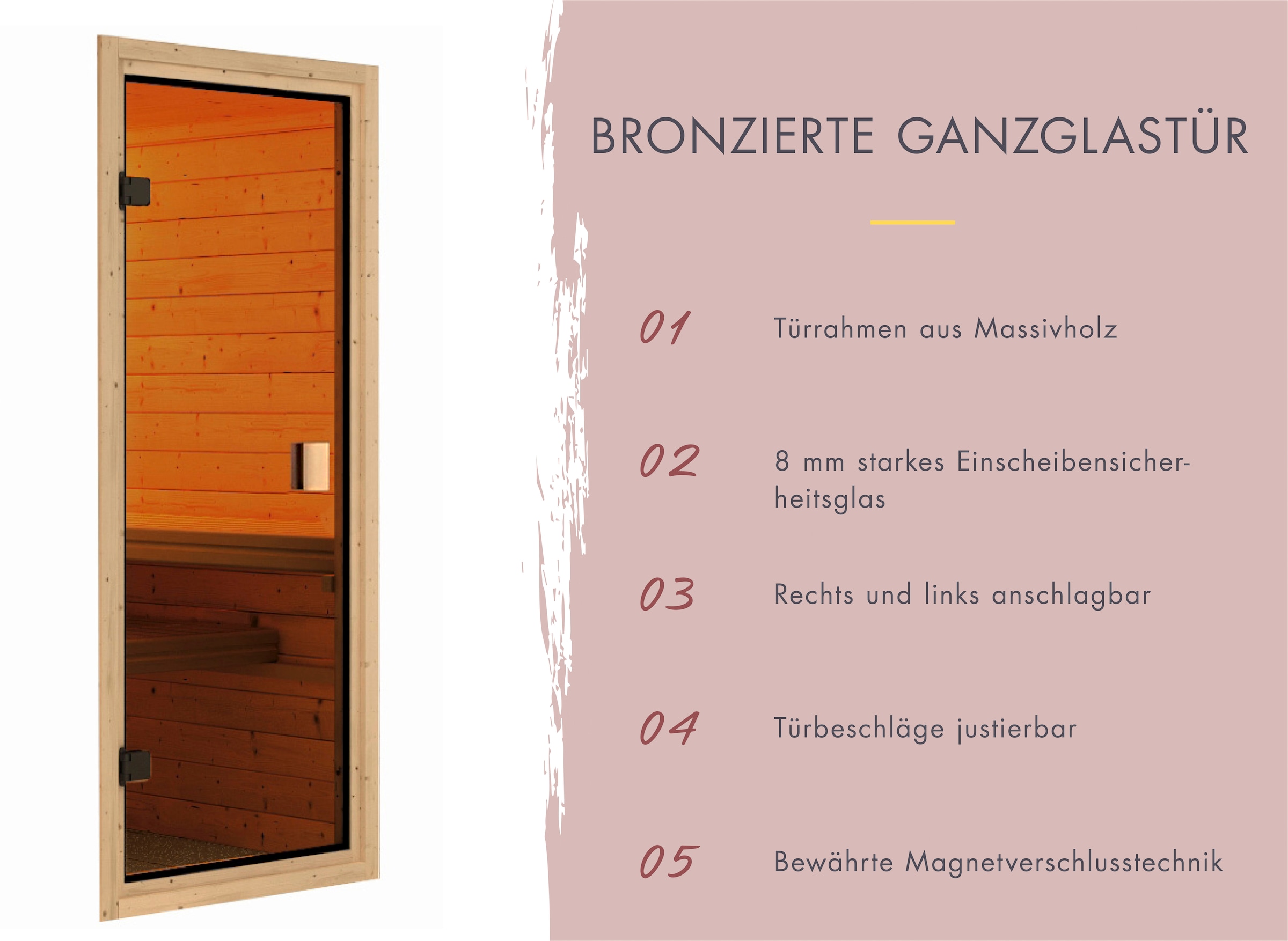 welltime Sauna »»Josie««, 9-kW-Ofen mit int. Steuerung
