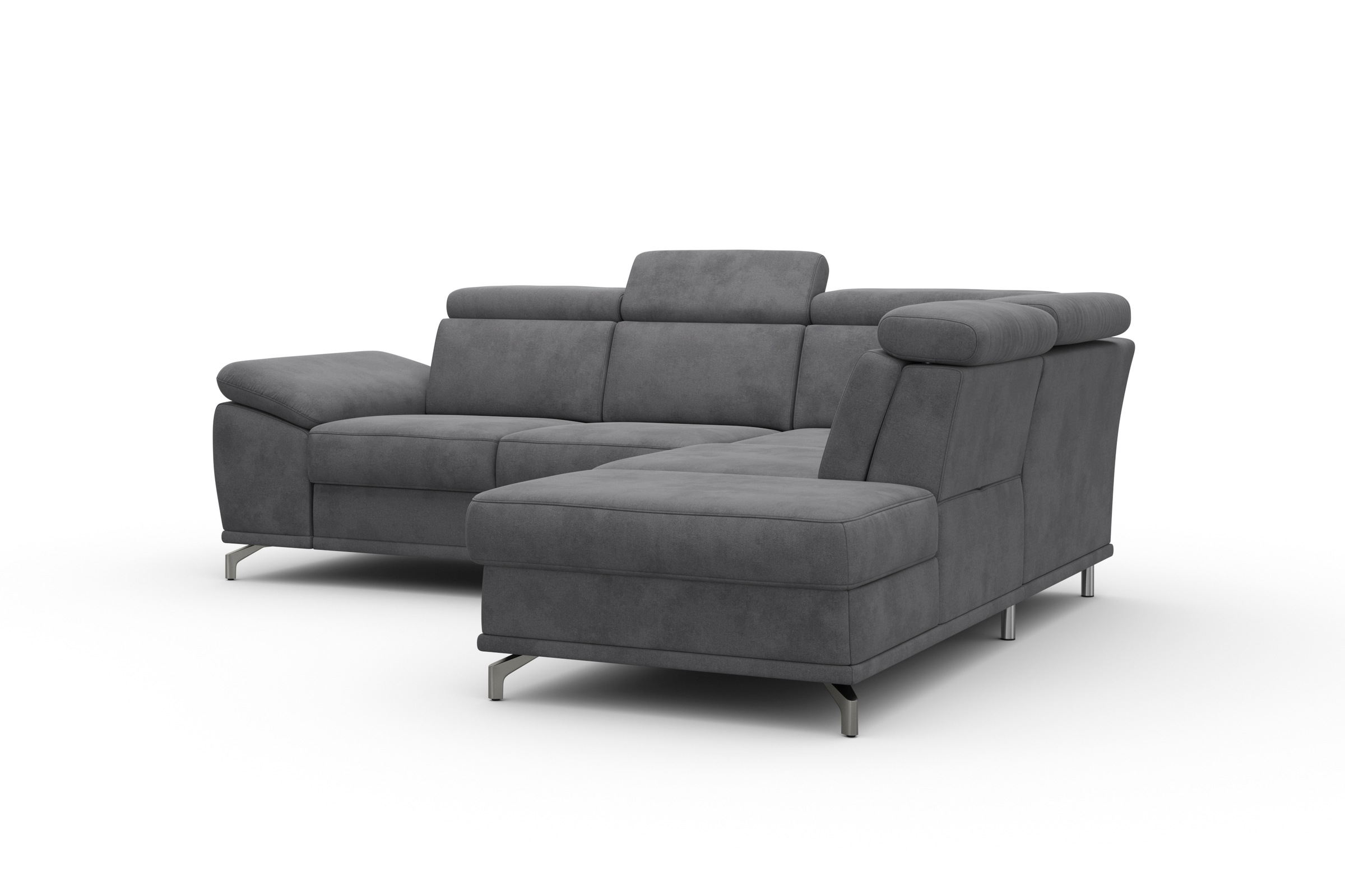 sit&more Ecksofa »Cabrio L-Form, mit Sitztiefenverstellung, Arm- und Kopfteilverstellung«, 3 Nierenkissen, Federkern, optional Bettfunktion und Stauraum