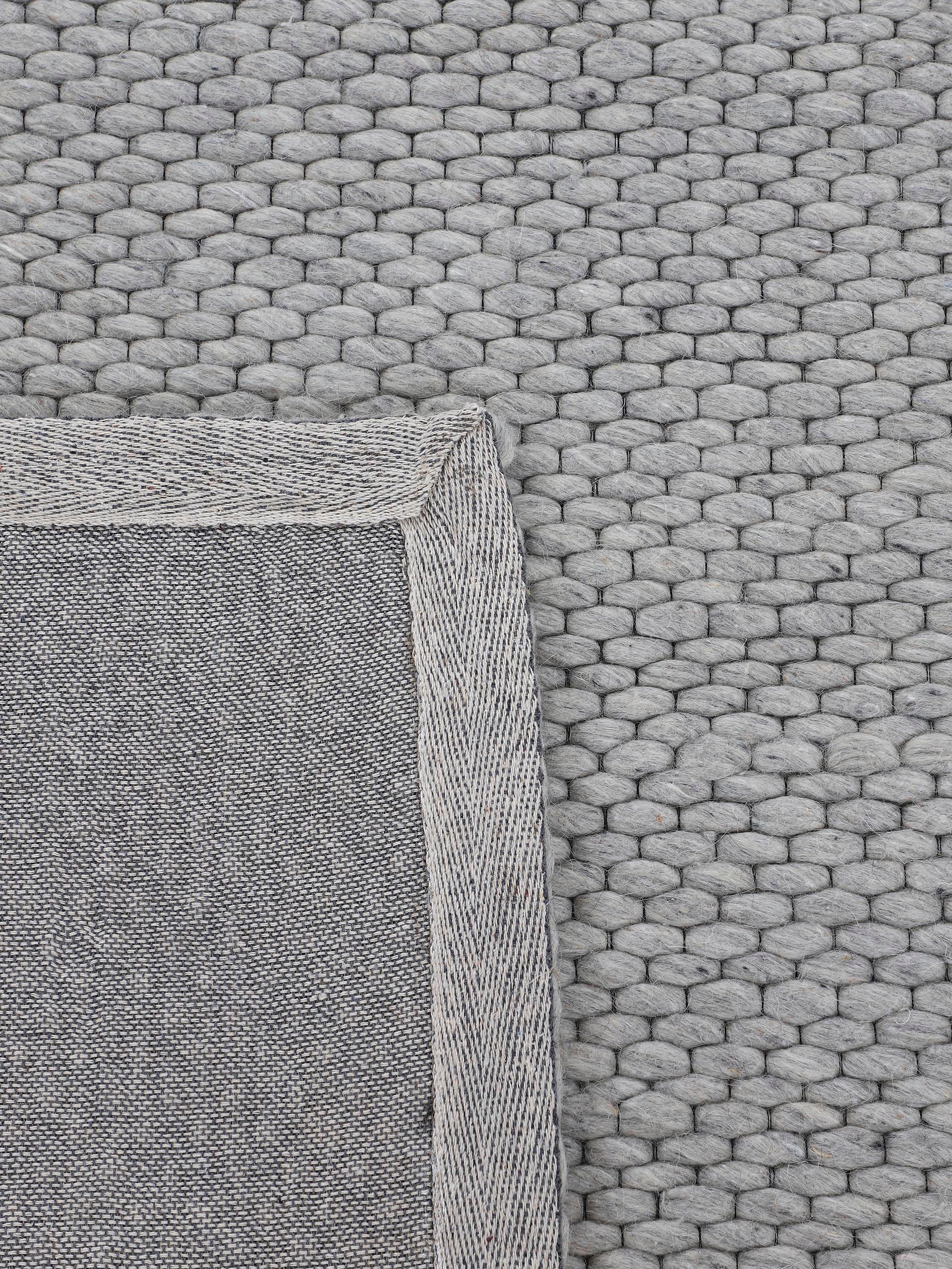 carpetfine Wollteppich »Sina«, rund, 14 mm Höhe, grobe Struktur, Zeitloses Design, reine Wolle, Wohnzimmer