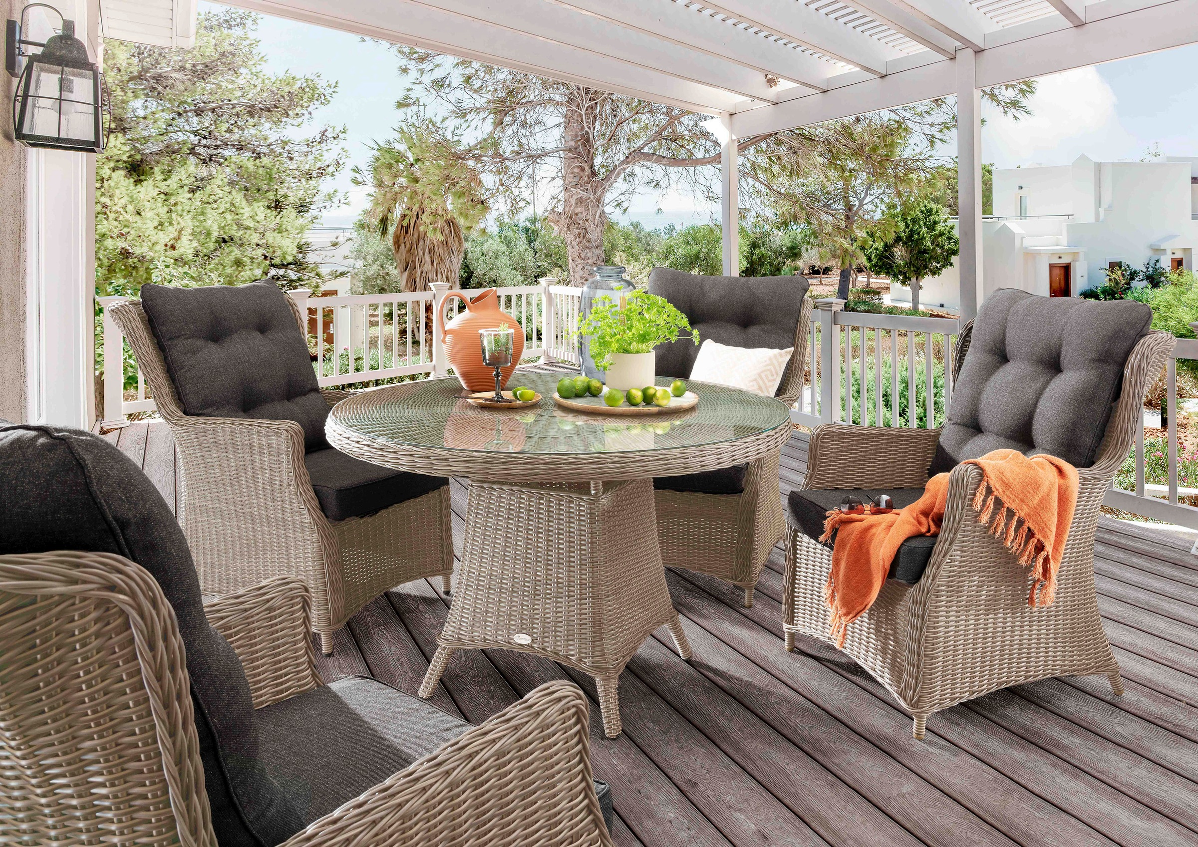 Destiny Garten-Essgruppe »CASA LUNA« 4x Sessel, 1x Tisch, inkl. Auflagen, 1 günstig online kaufen