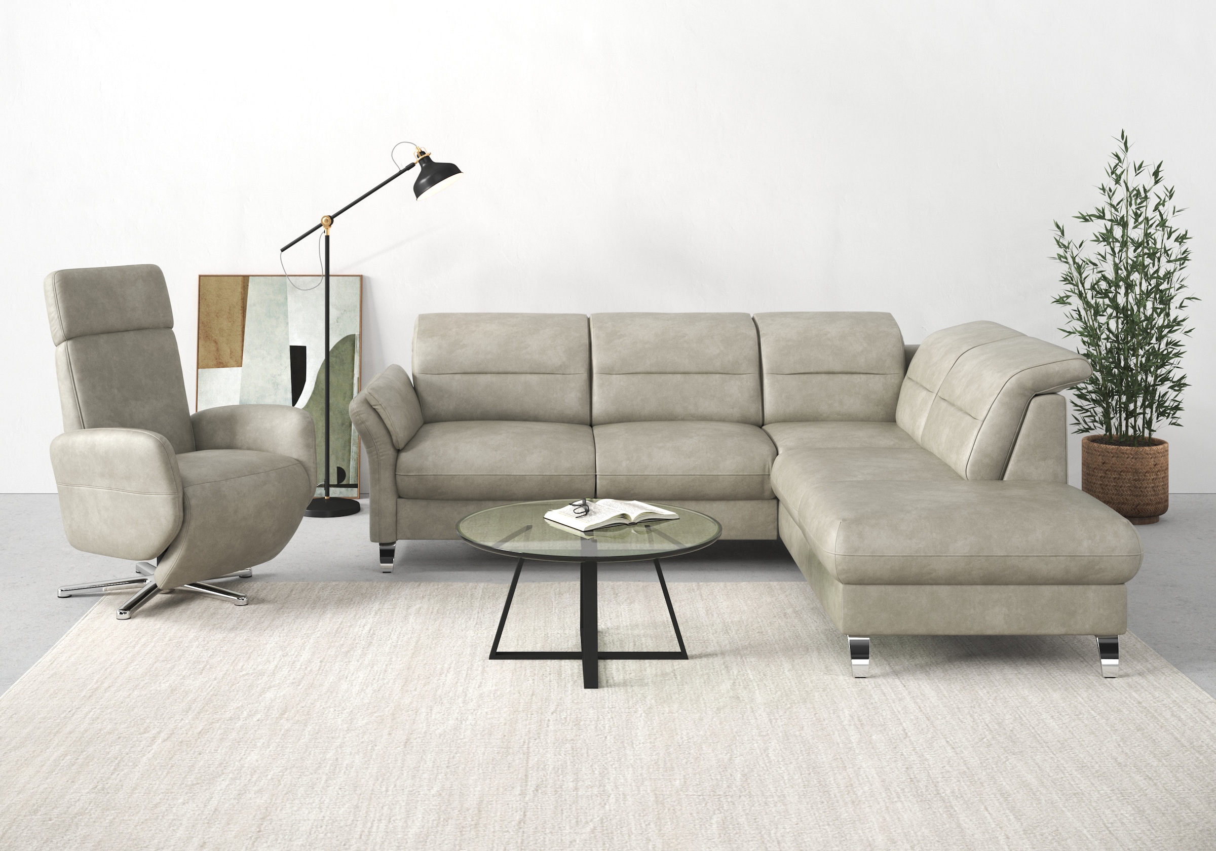 sit&more TV-Sessel »Grenoble, inkl. Kopfteilverstellung und kabelgebundener Fernbedienung,«, wahlweise mit 2 Motoren und Akku und Aufstehhilfe