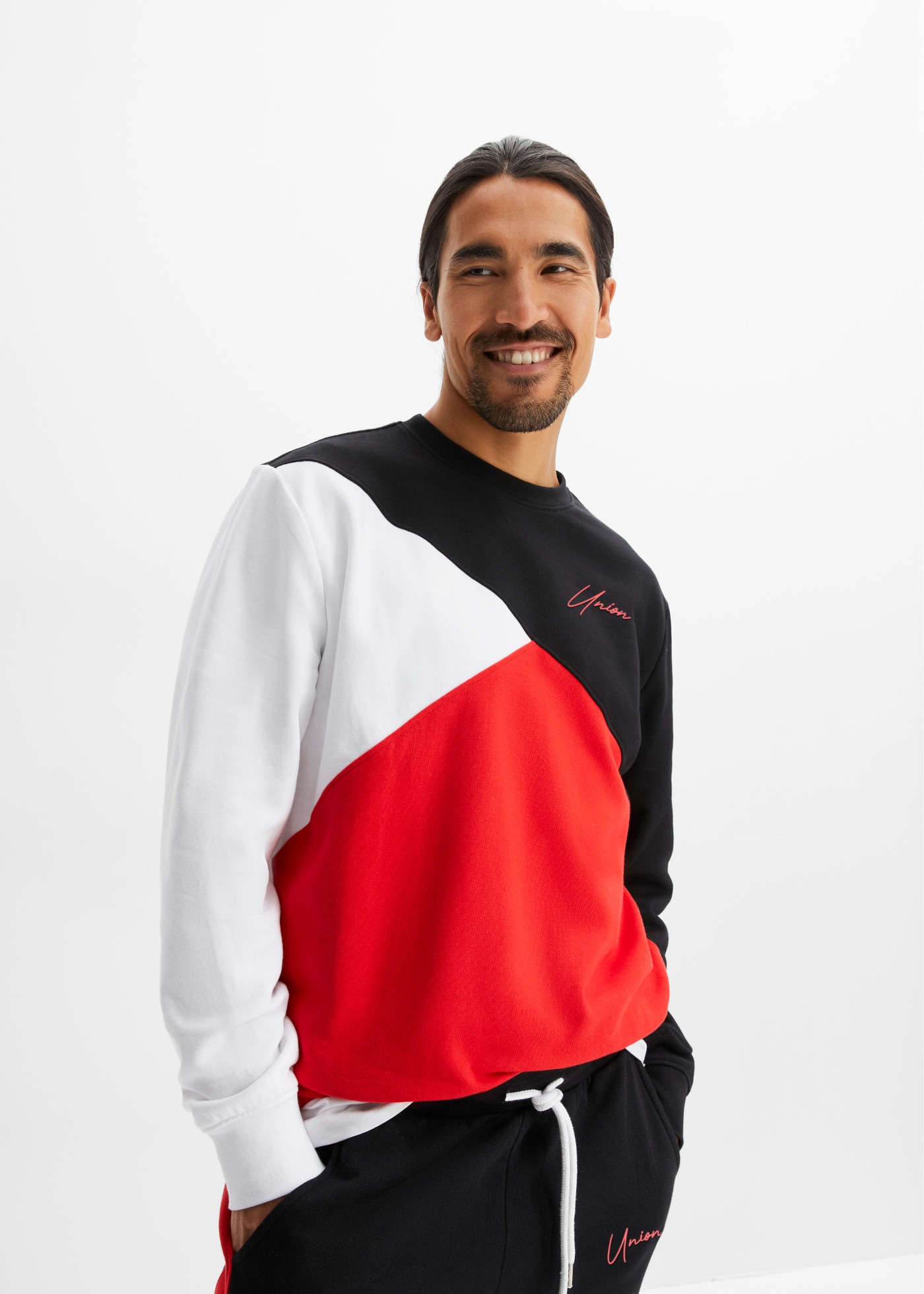 bonprix Jogginganzug mit Rundhals-Sweatshirt und Jogginghose, innen weich angeraut