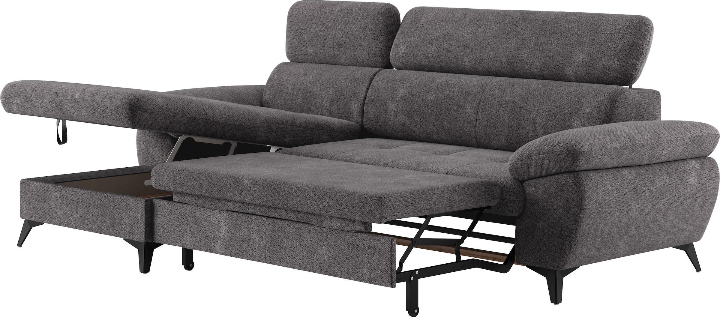COTTA Ecksofa »Hudson L-Form«, mit Kopfteilverstellung, wahlweise mit Bettfunktion & Bettkasten