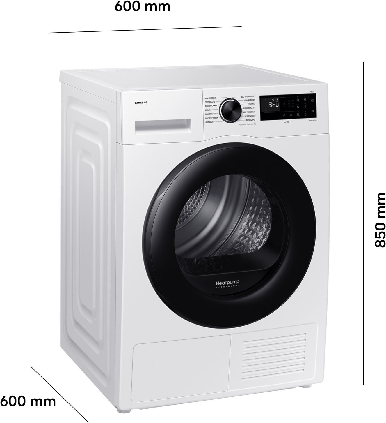 Samsung Wärmepumpentrockner »DV9EDG52A0AEEG« DV5000D Optimal Dry ‑ Intelligent Trocknen mit Sensoren
