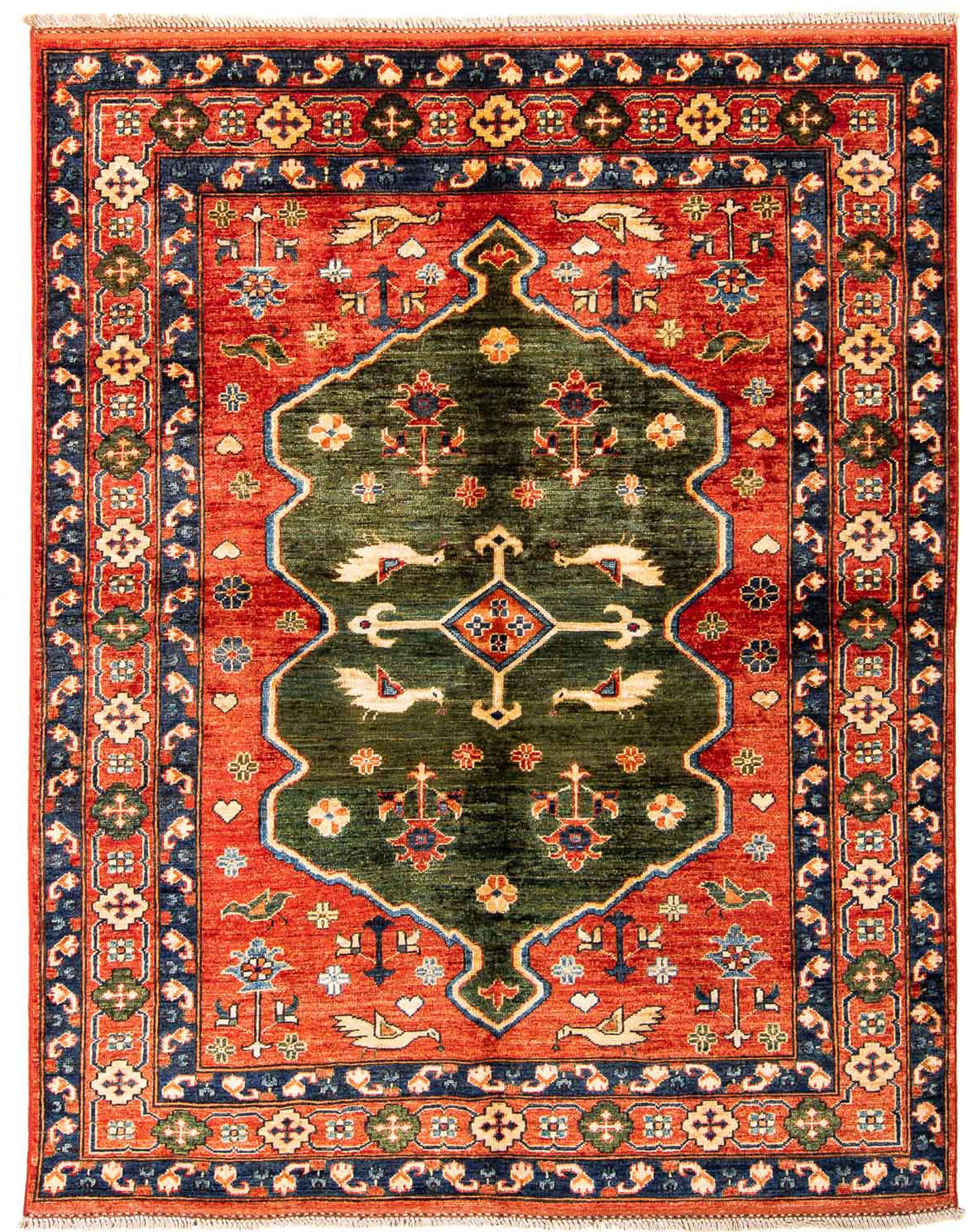 morgenland Orientteppich »Afghan - 195 x 150 cm - rot«, rechteckig, 7 mm Hö günstig online kaufen