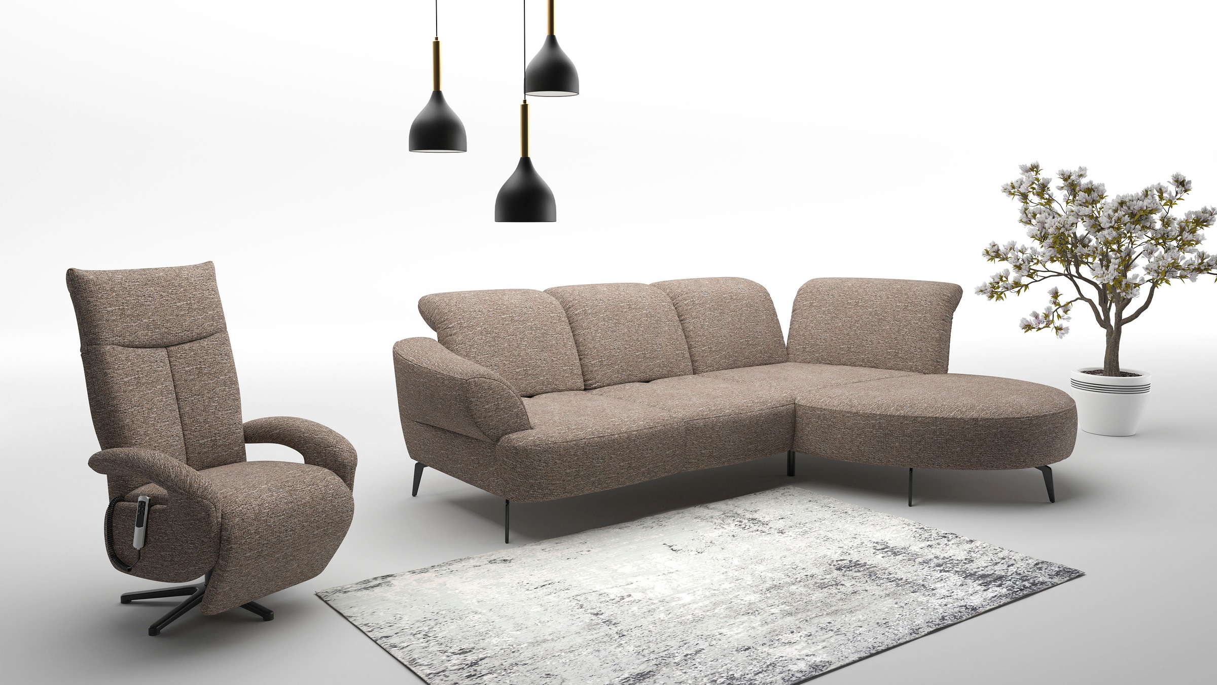 sit&more Ecksofa »Dance«, inkl.System Click&Seat und Sitztiefenverstellung