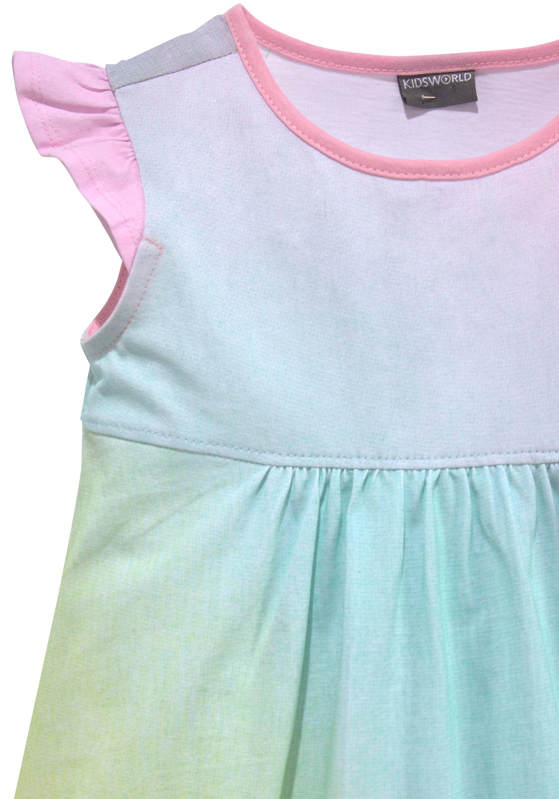 KIDSWORLD Jerseykleid »in Regenbogenfarben«, kniefreie Länge, weit ausgestellter Schnitt, aus Baumwolle